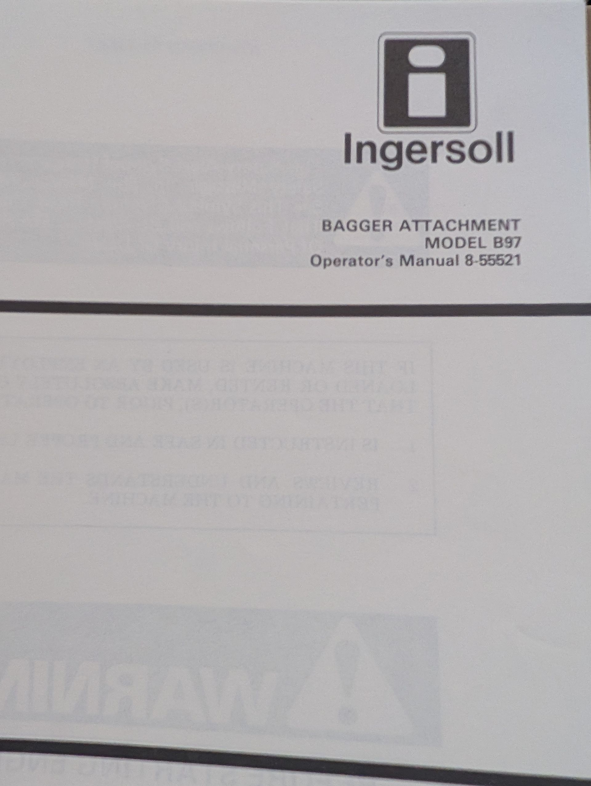 8-55521 OM: BAGGER ATTACHMENT MODEL B97
