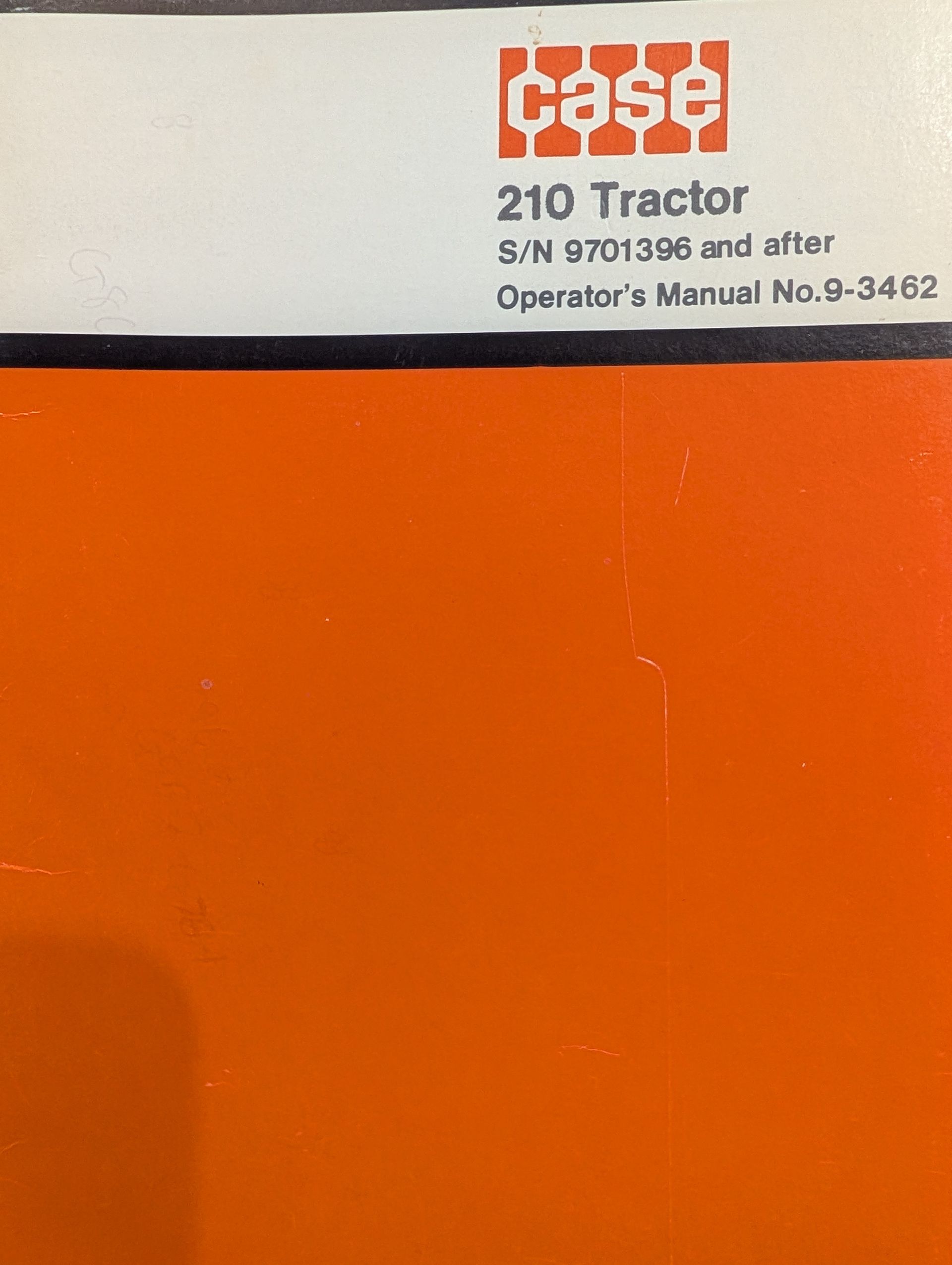 9-3462 OM 210 TRACTOR S/N 9701396 AND AFTER