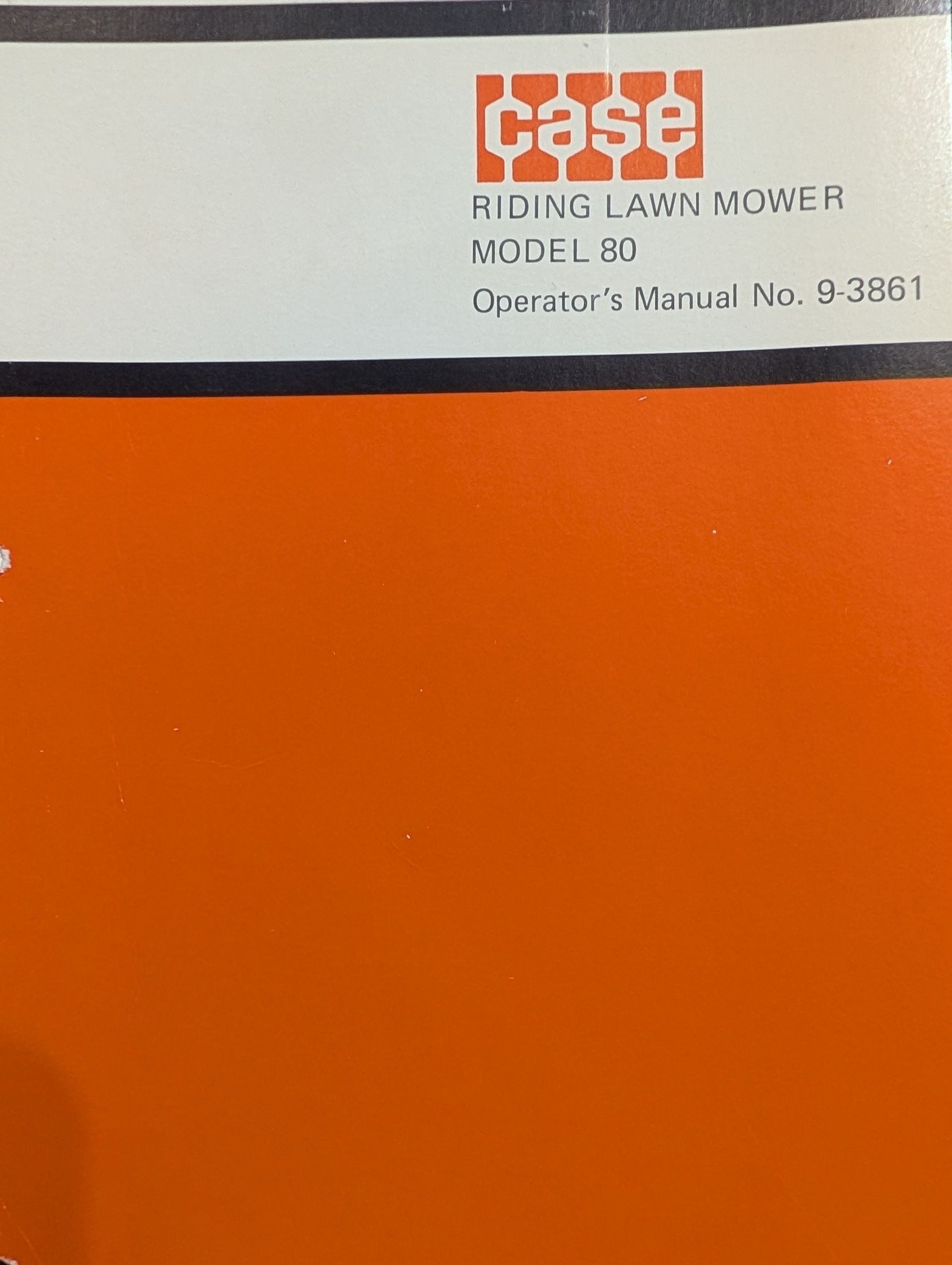 9-3861 OM MODEL 80 RIDING LAWN MOWER