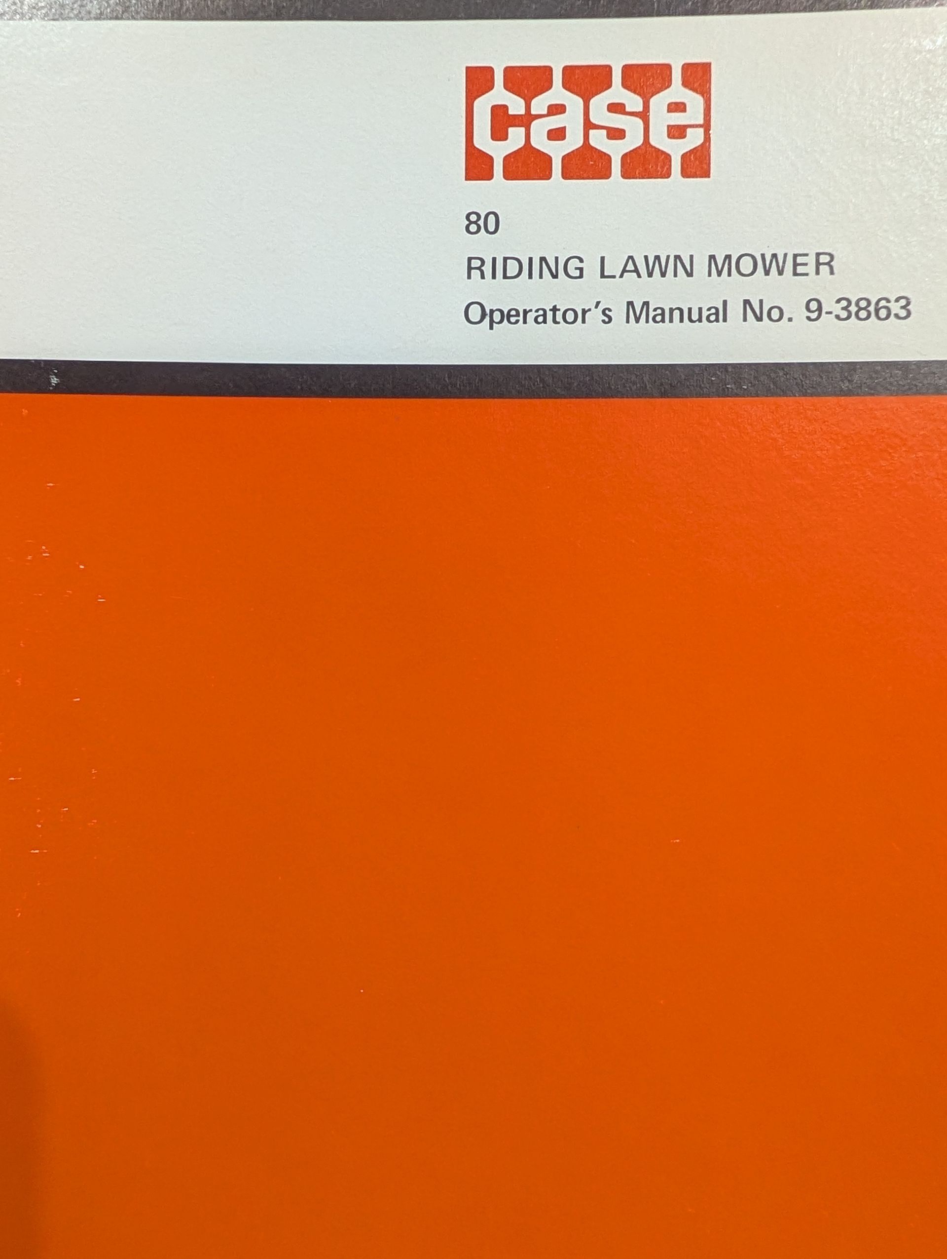 9-3863 OM MODEL 80 RIDING LAWN MOWER