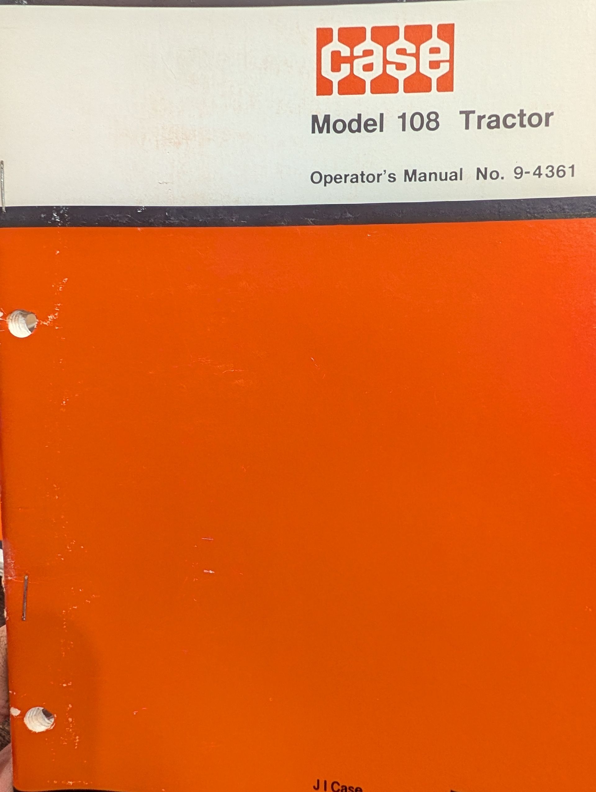9-4361 OM 108 TRACTOR