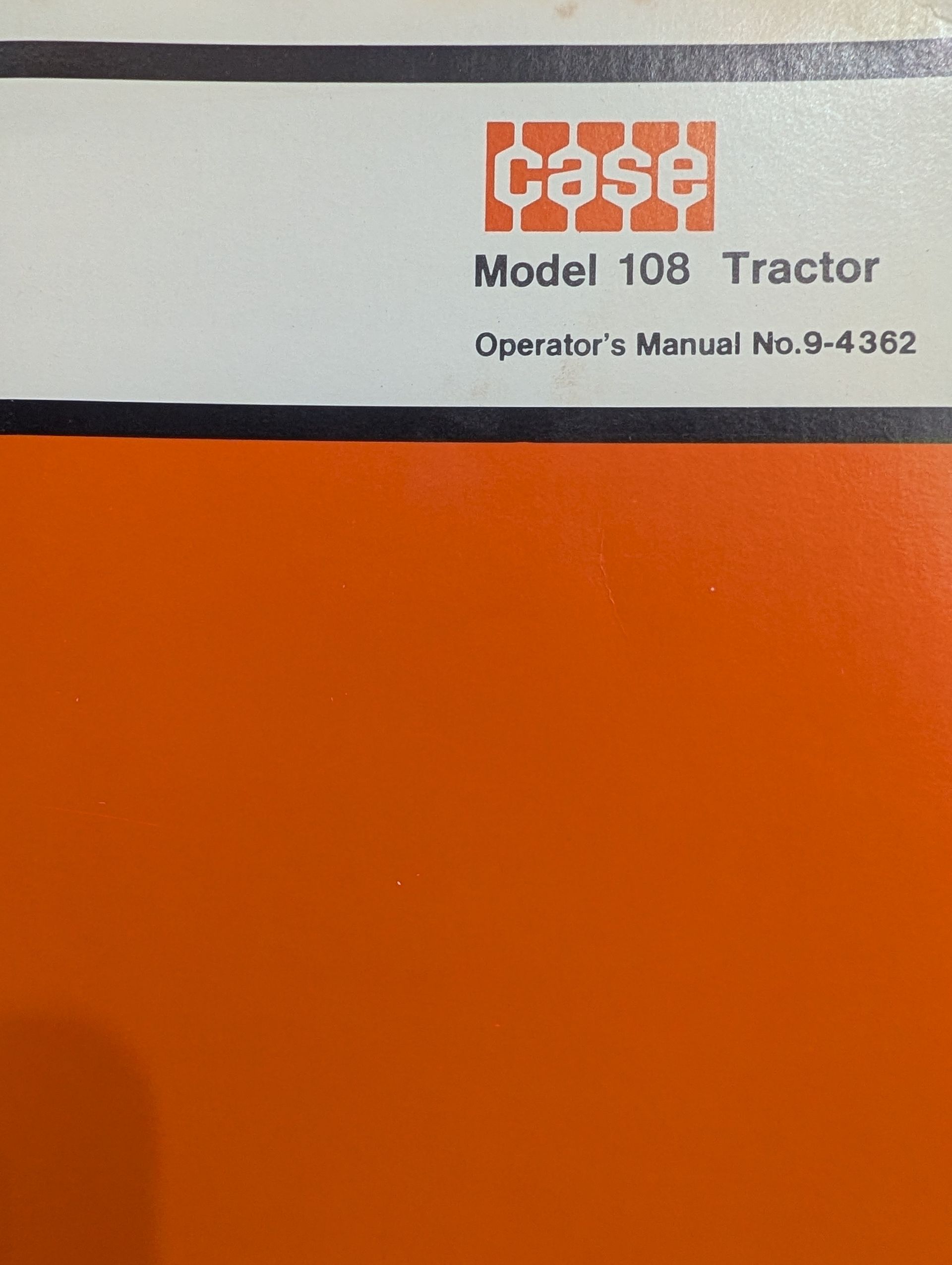 9-4362 OM 108 TRACTOR