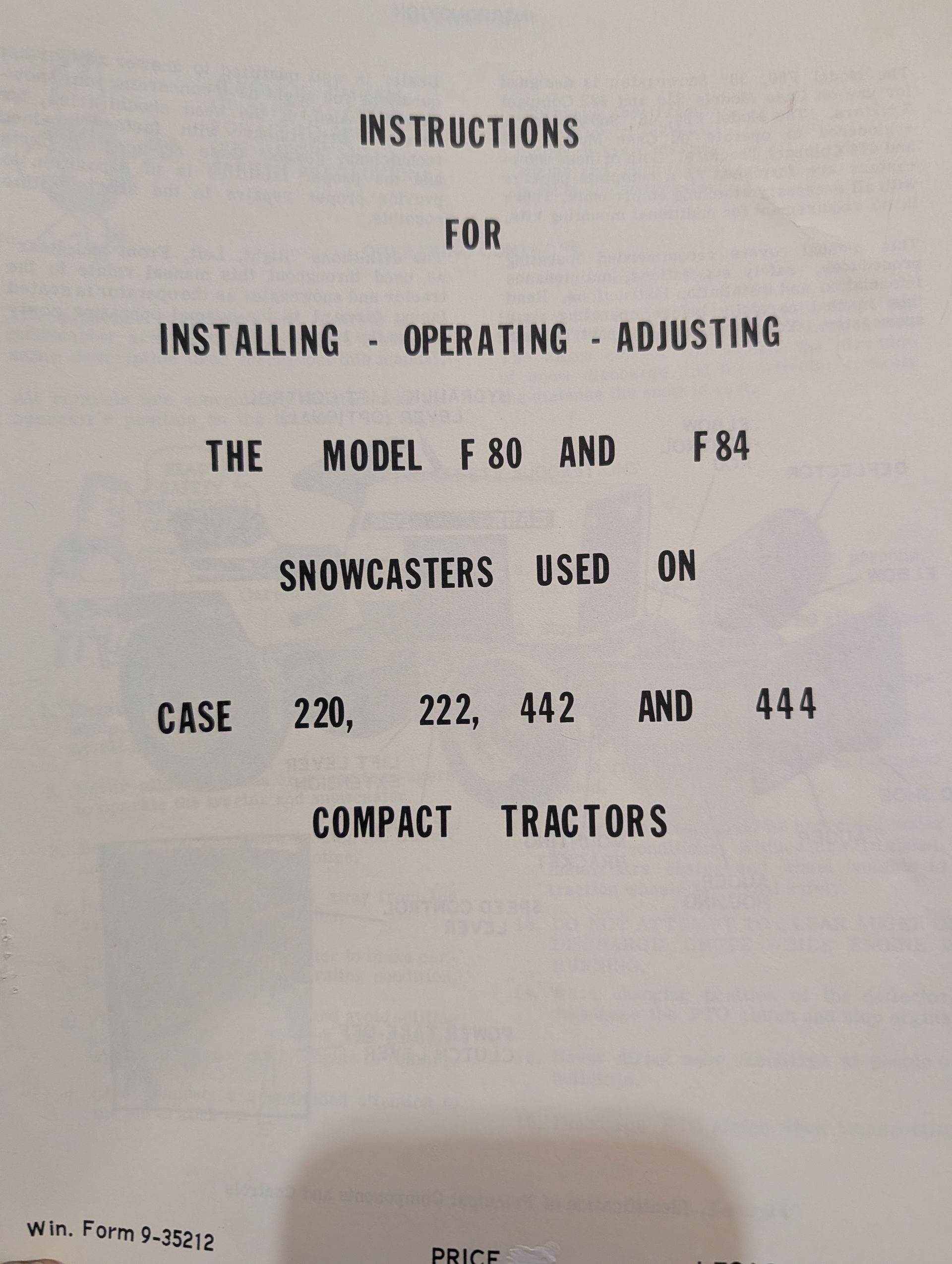 9-35212 OM: F80 F84 SNOWCASTERS