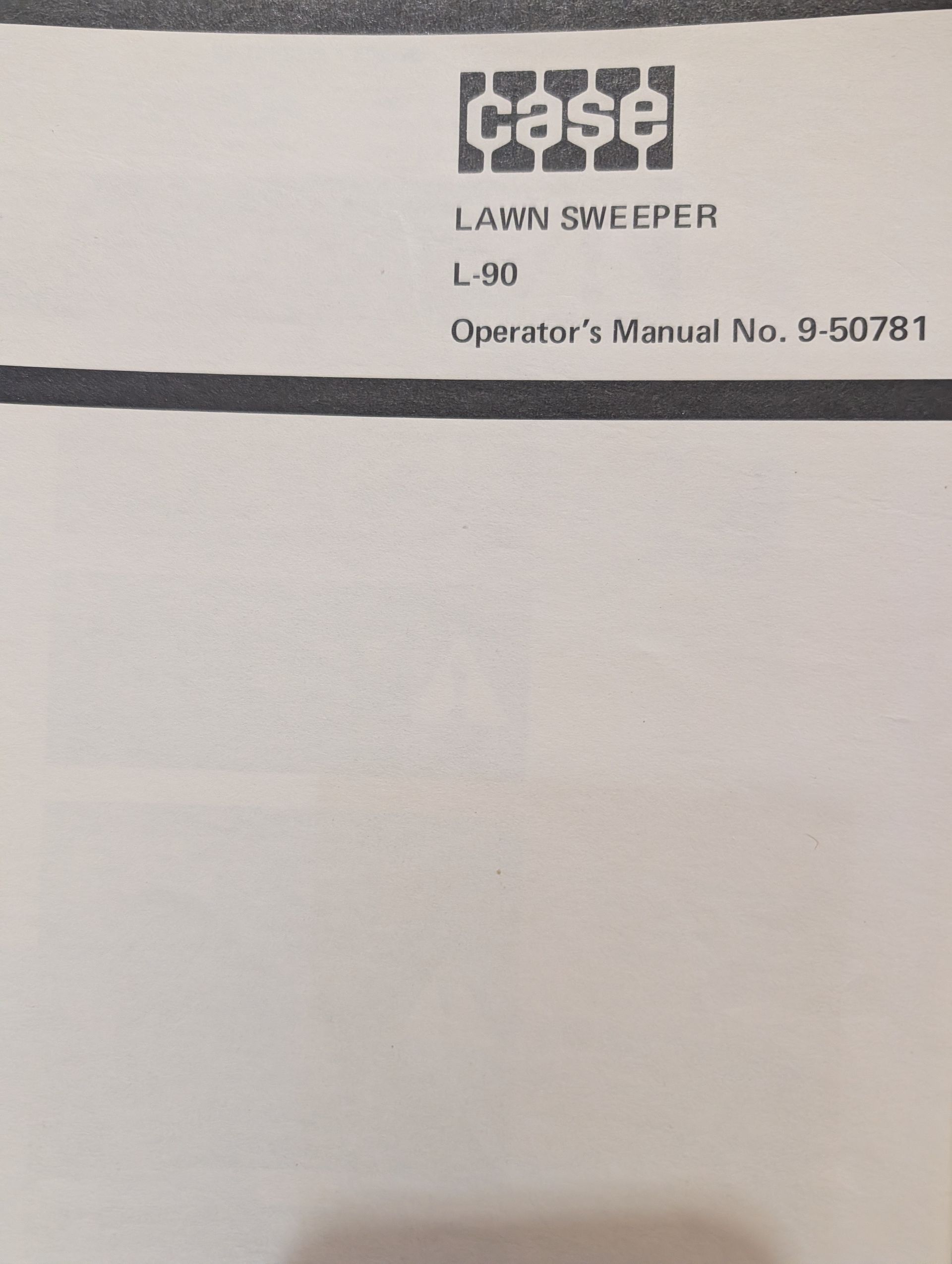 9-50781 OM L90 L-90 LAWN SWEEPER