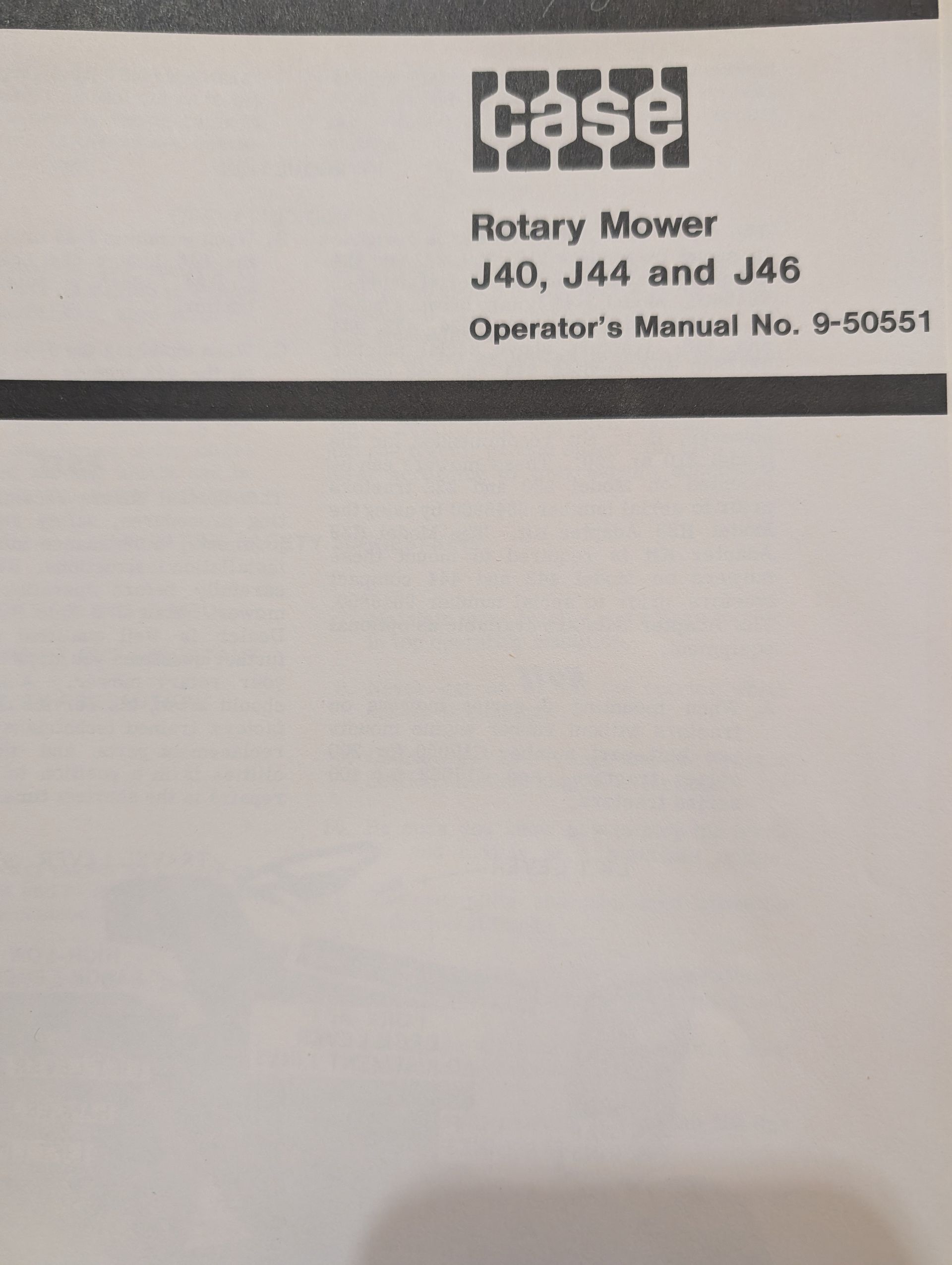 9-50551 OM J40 J44 J46 ROTARY MOWER