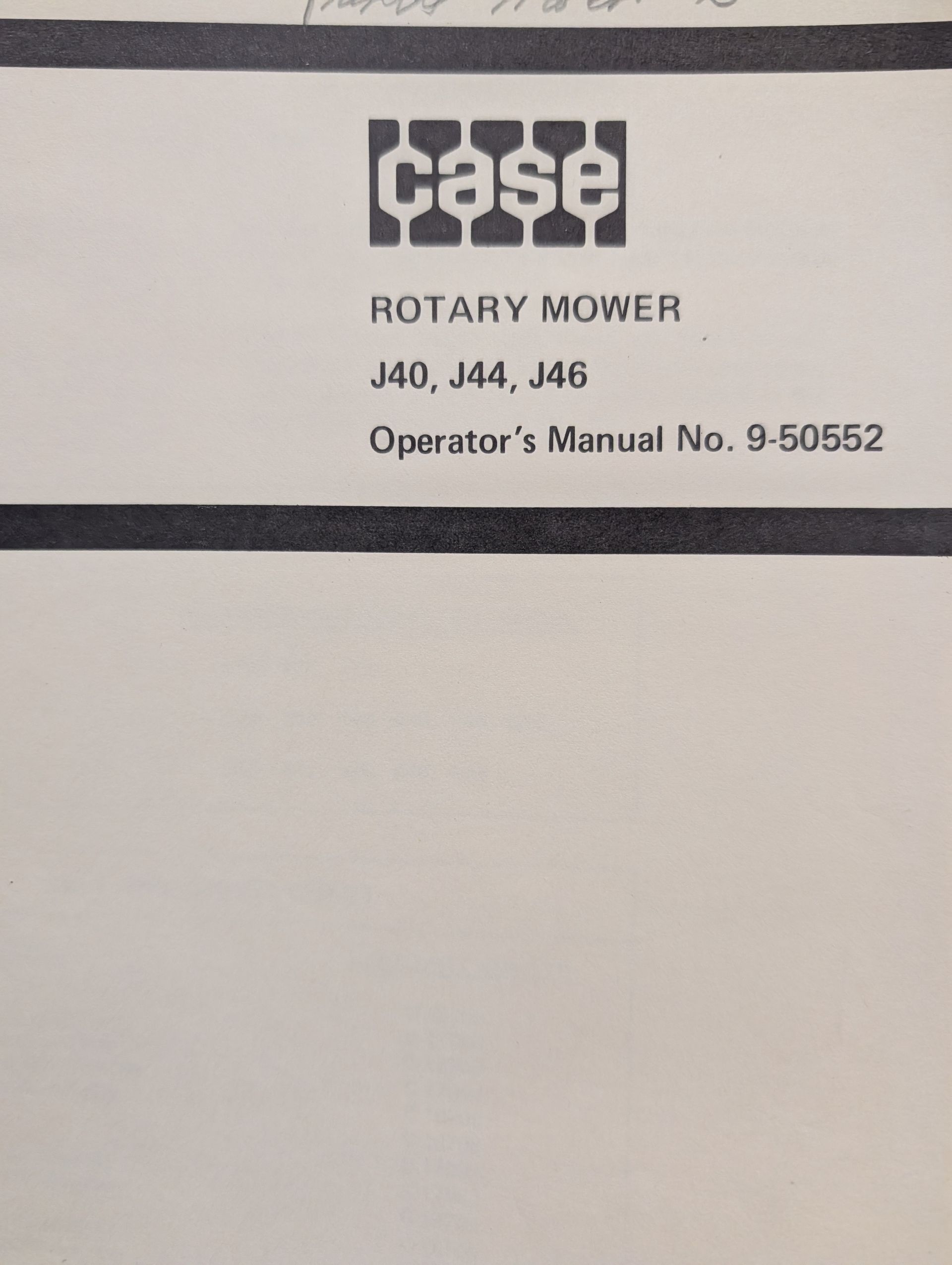 9-50552 OM J40 J44 J46 ROTARY MOWER