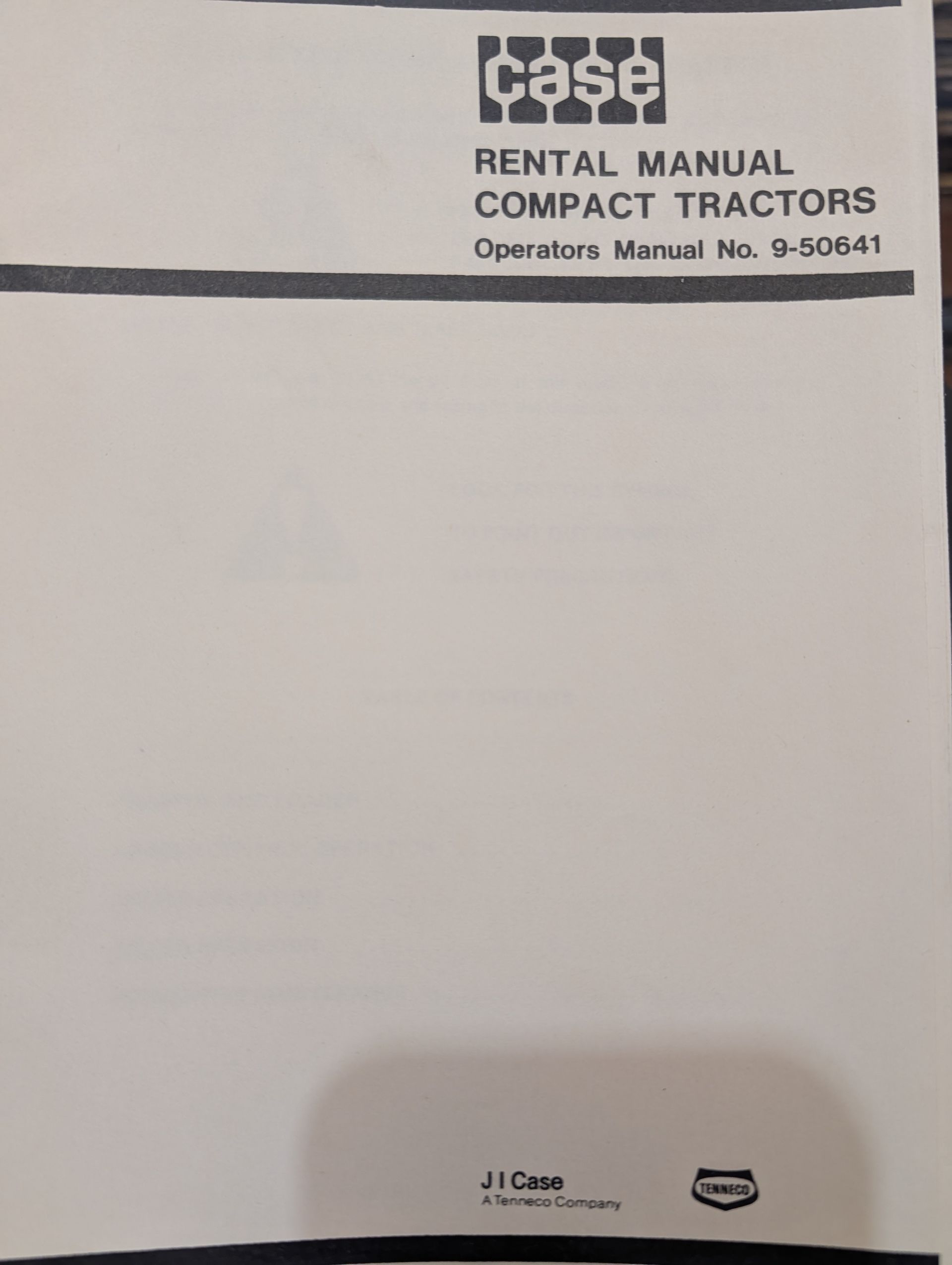 9-50641 OM RENTAL MANUAL COMPACT TRACTORS