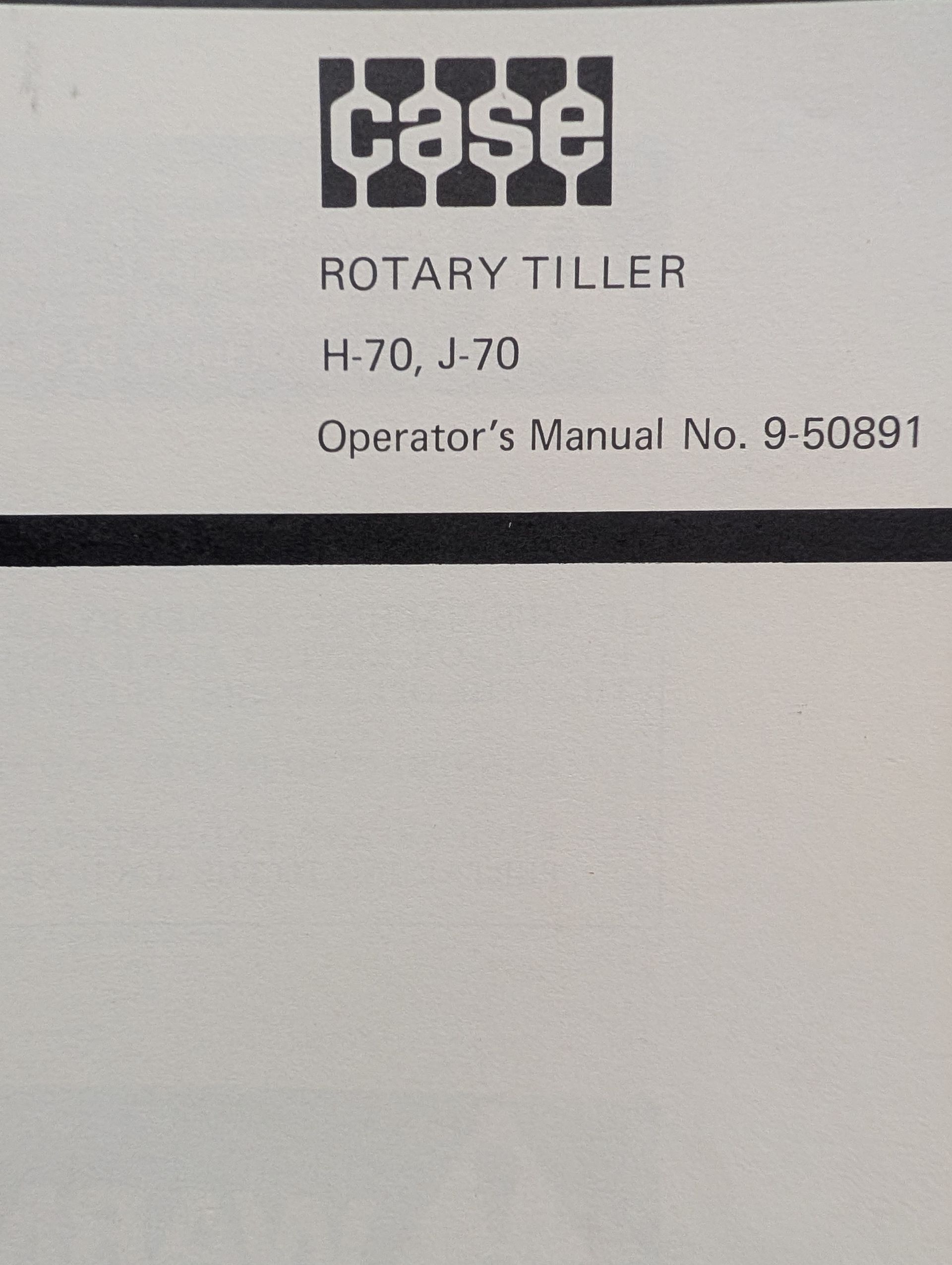 9-50891 OM H70 & J70 ROTARY TILLER