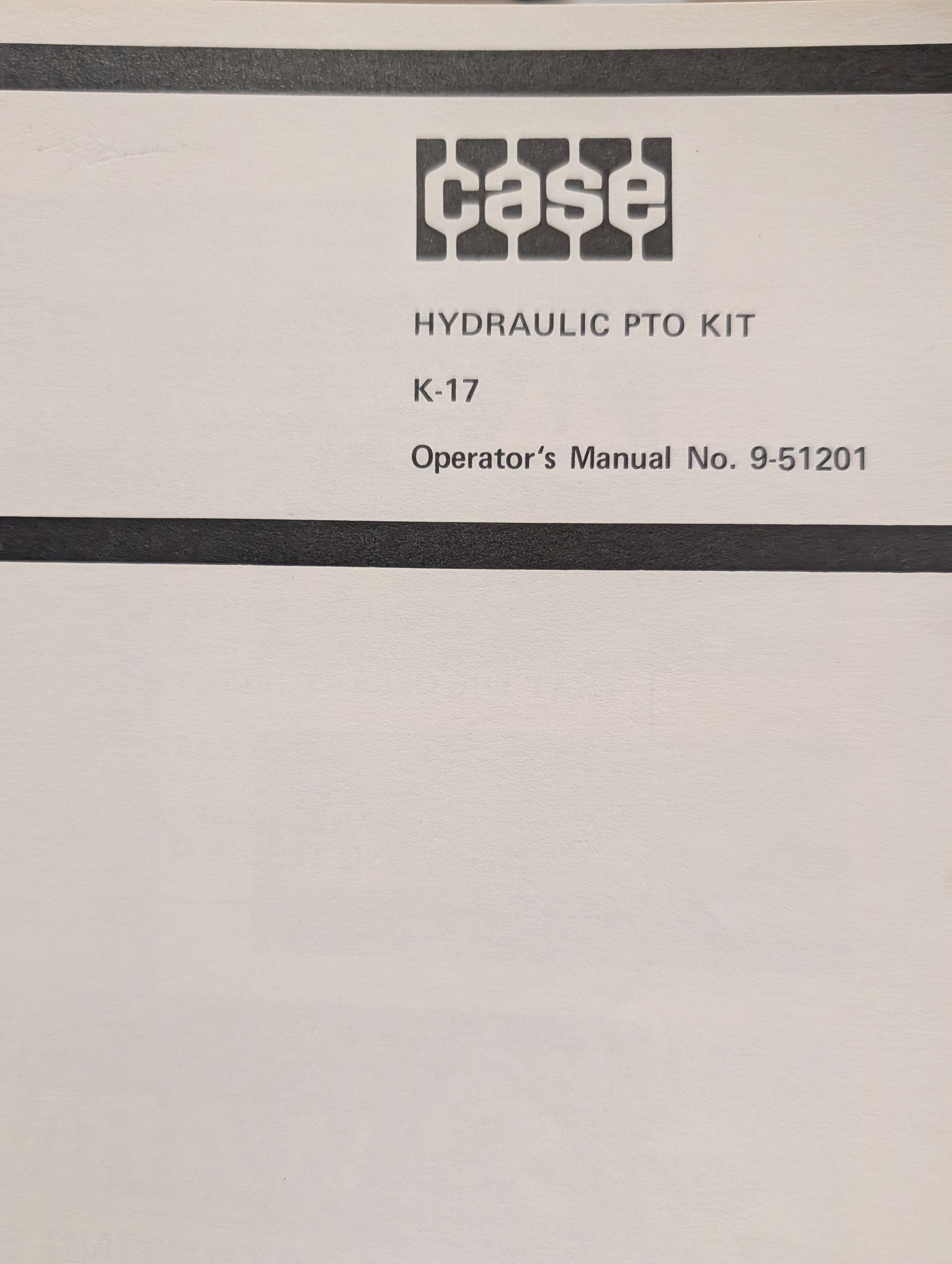 9-50201 OM K17 K-17 HYDRAULIC PTO