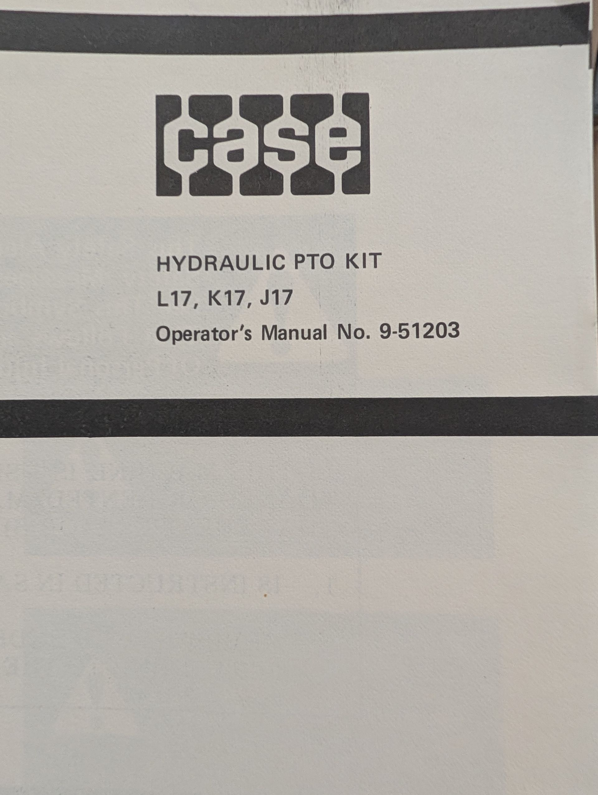 9-51203 OM J17 K17 L17 HYDRAULIC PTO