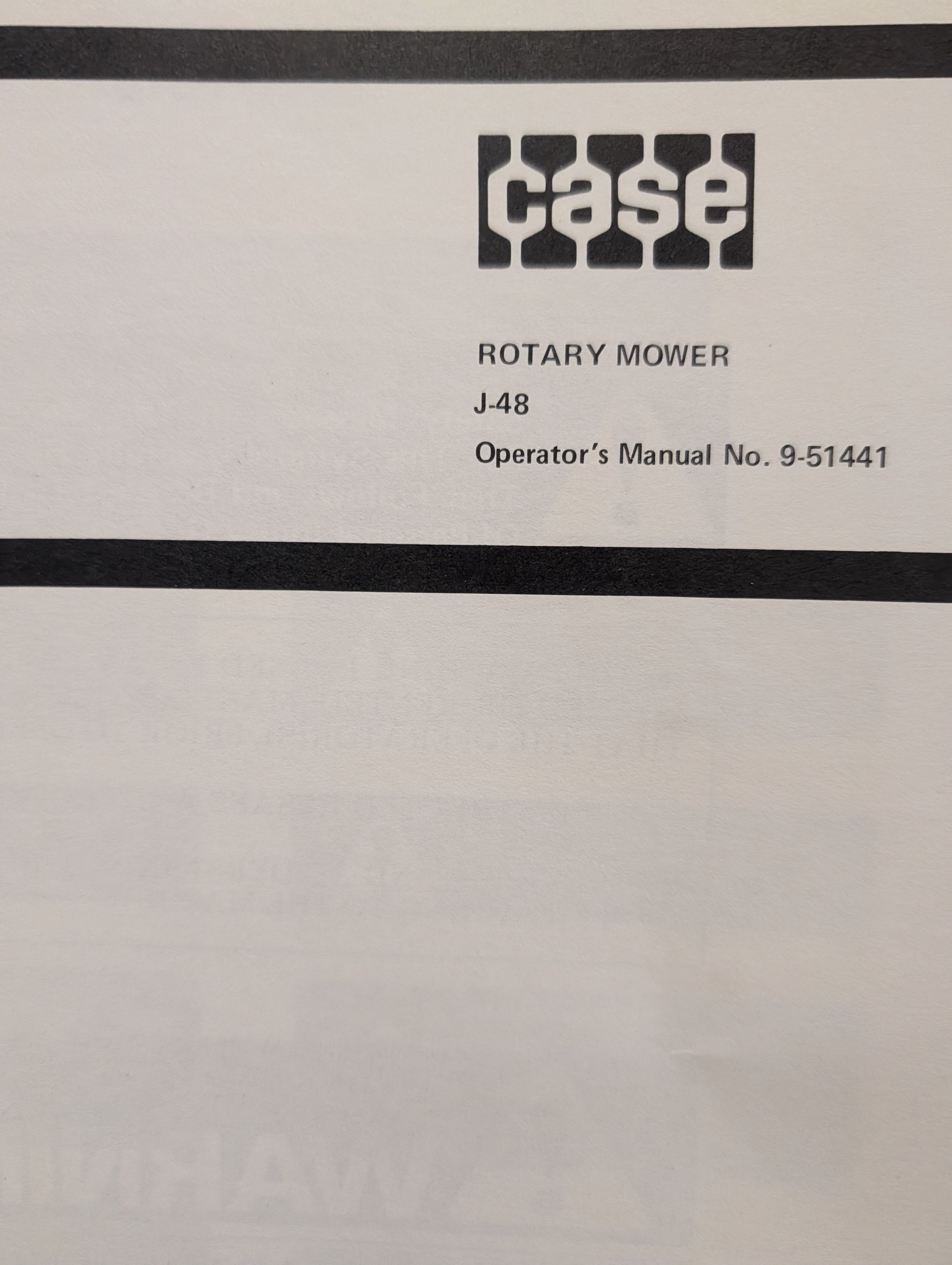 9-51441 OM J48 J-48 MOWER