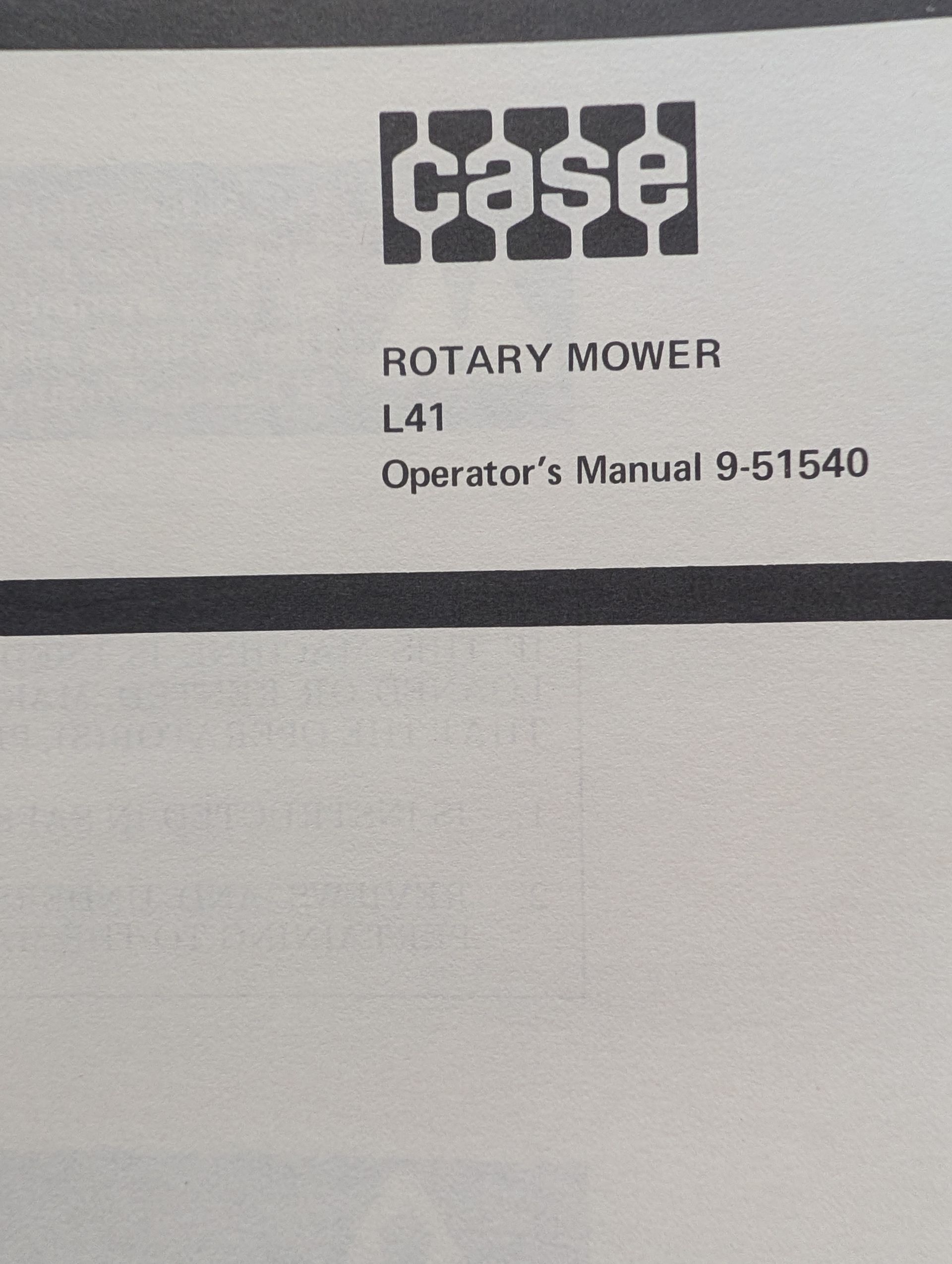 9-51540 OM L41 ROTARY MOWER