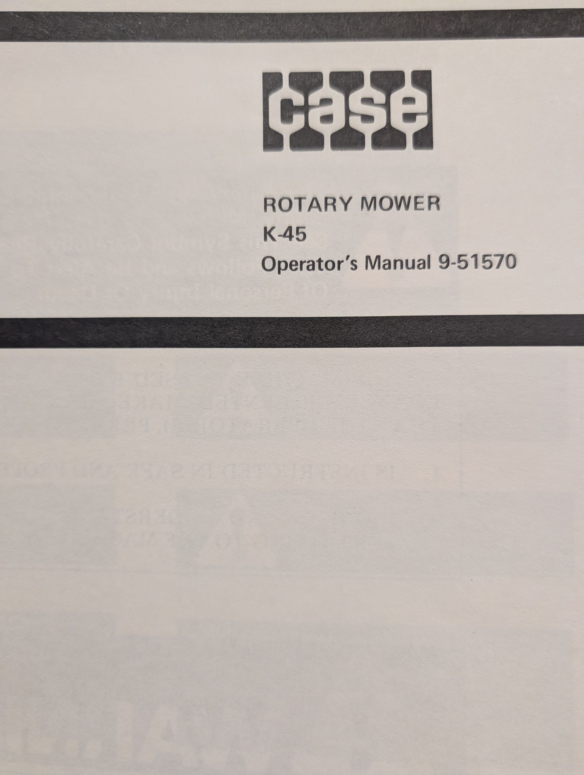 9-51570 OM K45 K-45 ROTARY MOWER