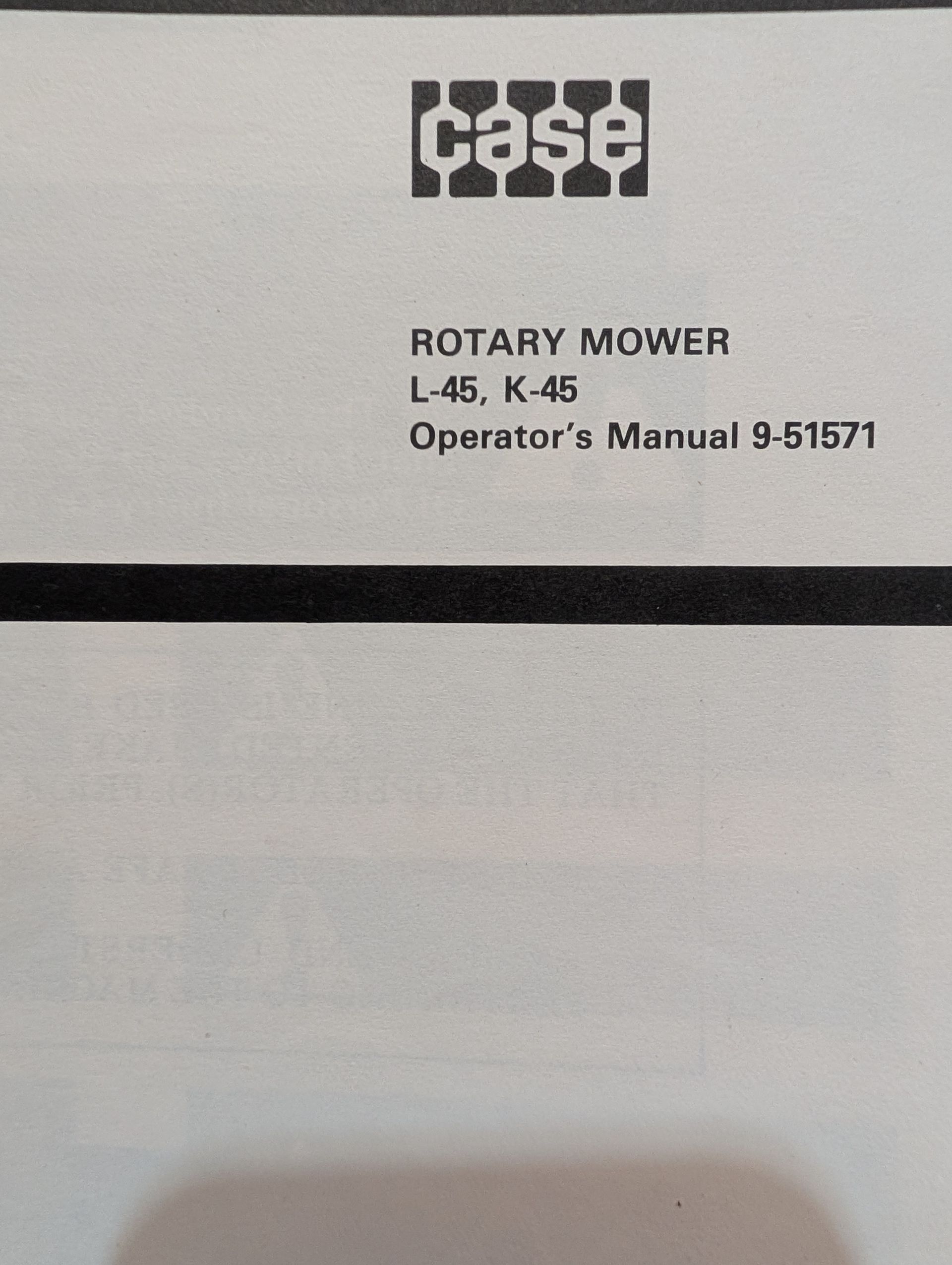 9-51571 OM L45 L-45 K45 K-45 ROTARY MOWER