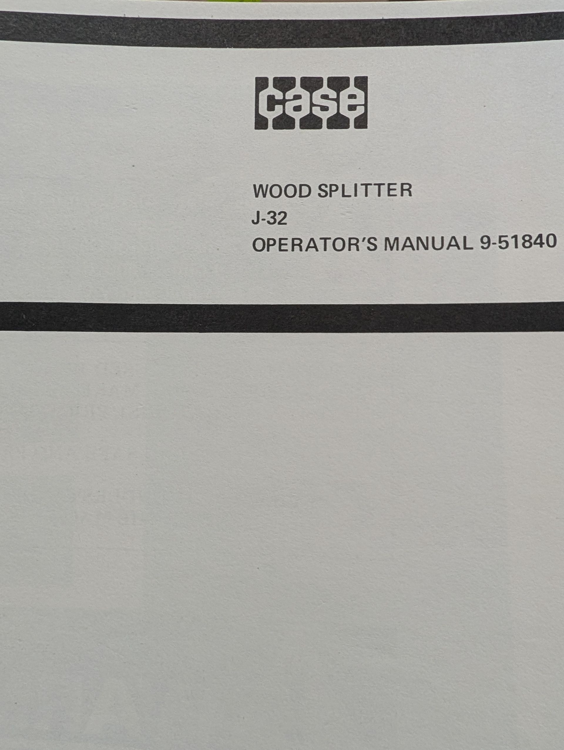 9-51840 OM J32 J-32 WOOD SPLITTER