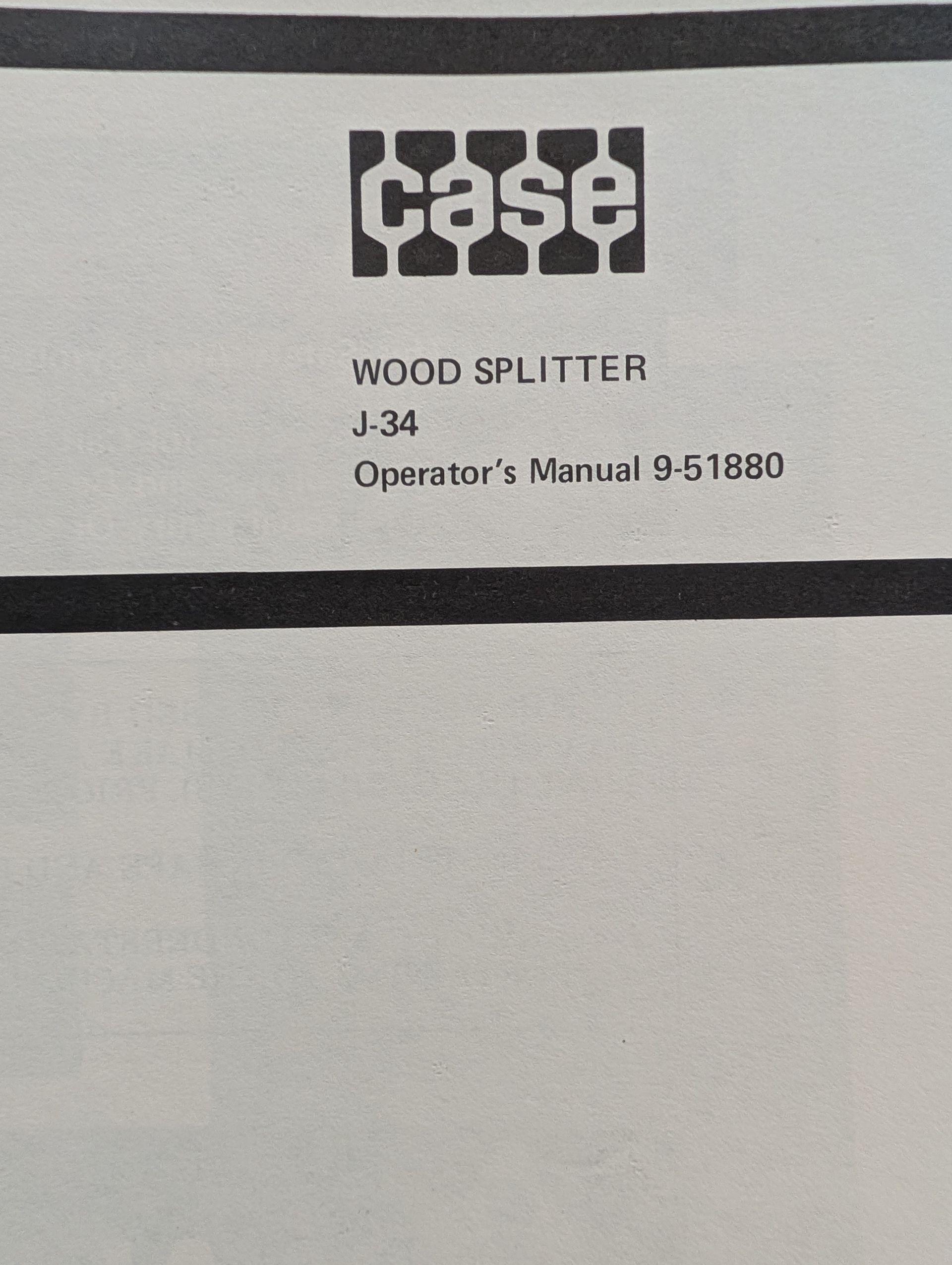 9-51880 OM J34 J-34 WOOD SPLITTER