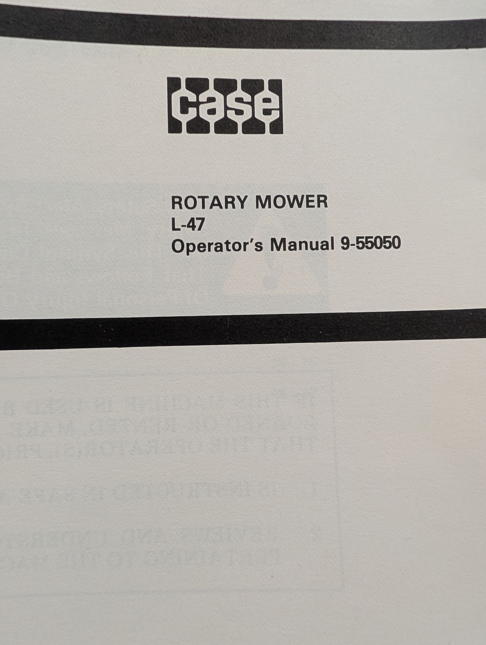 9-55050 OM L47 L-47 ROTARY MOWER