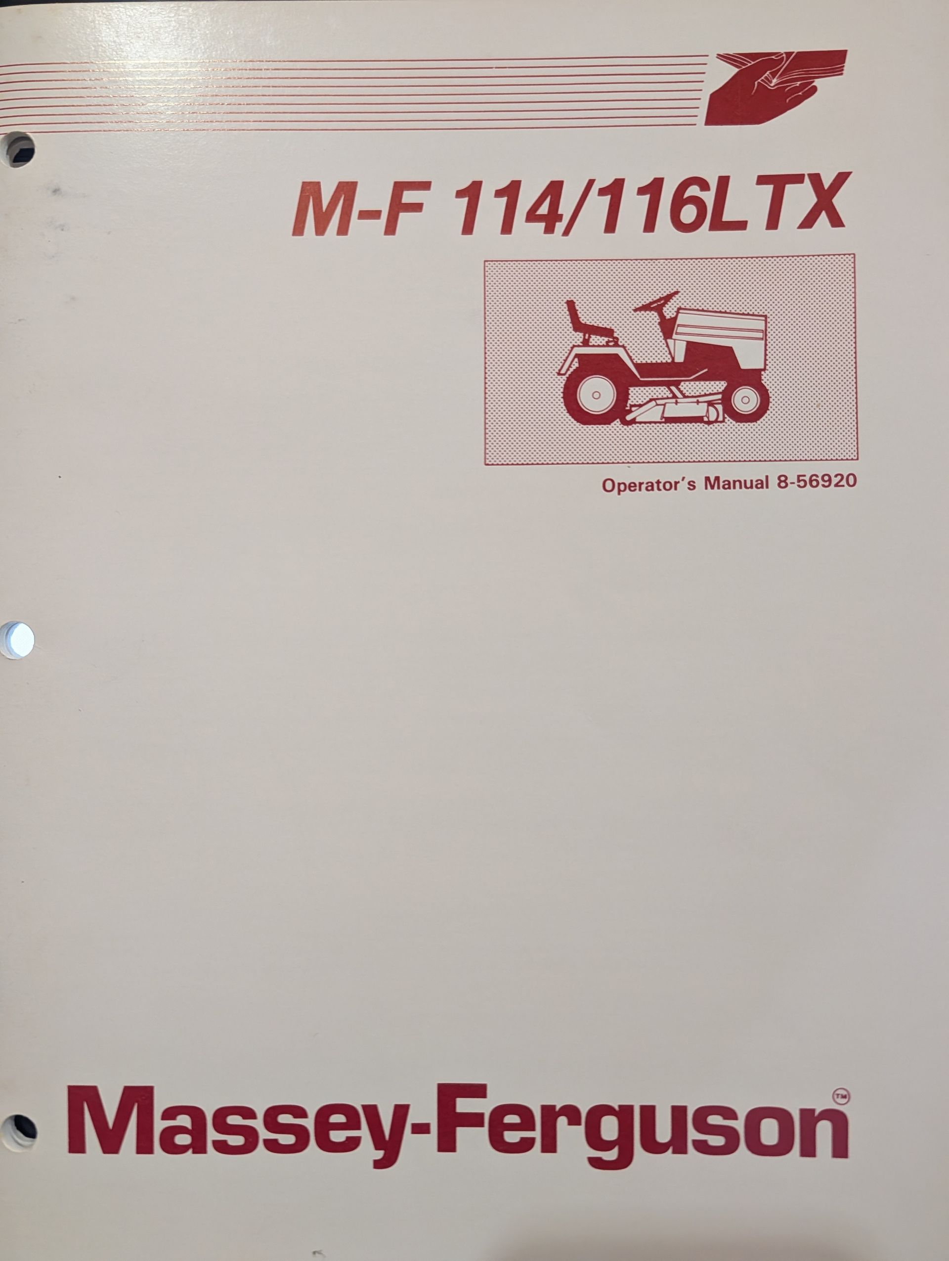 8-56920 OM MF MASSEY FERGUSON 114LTX 116 LTX