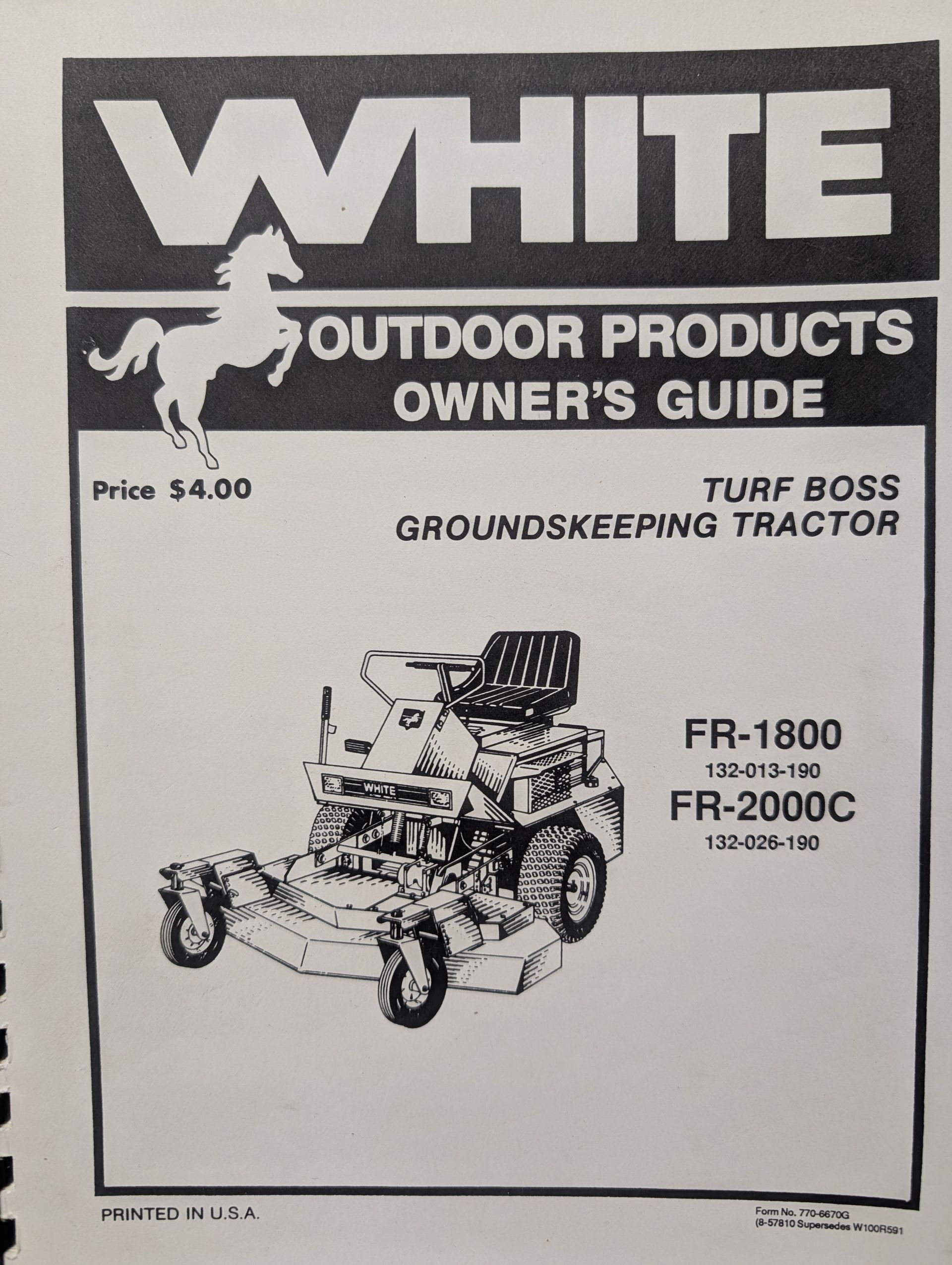 770-6670G OM PC WHITE TURF BOSS FR1800 FR2000C
