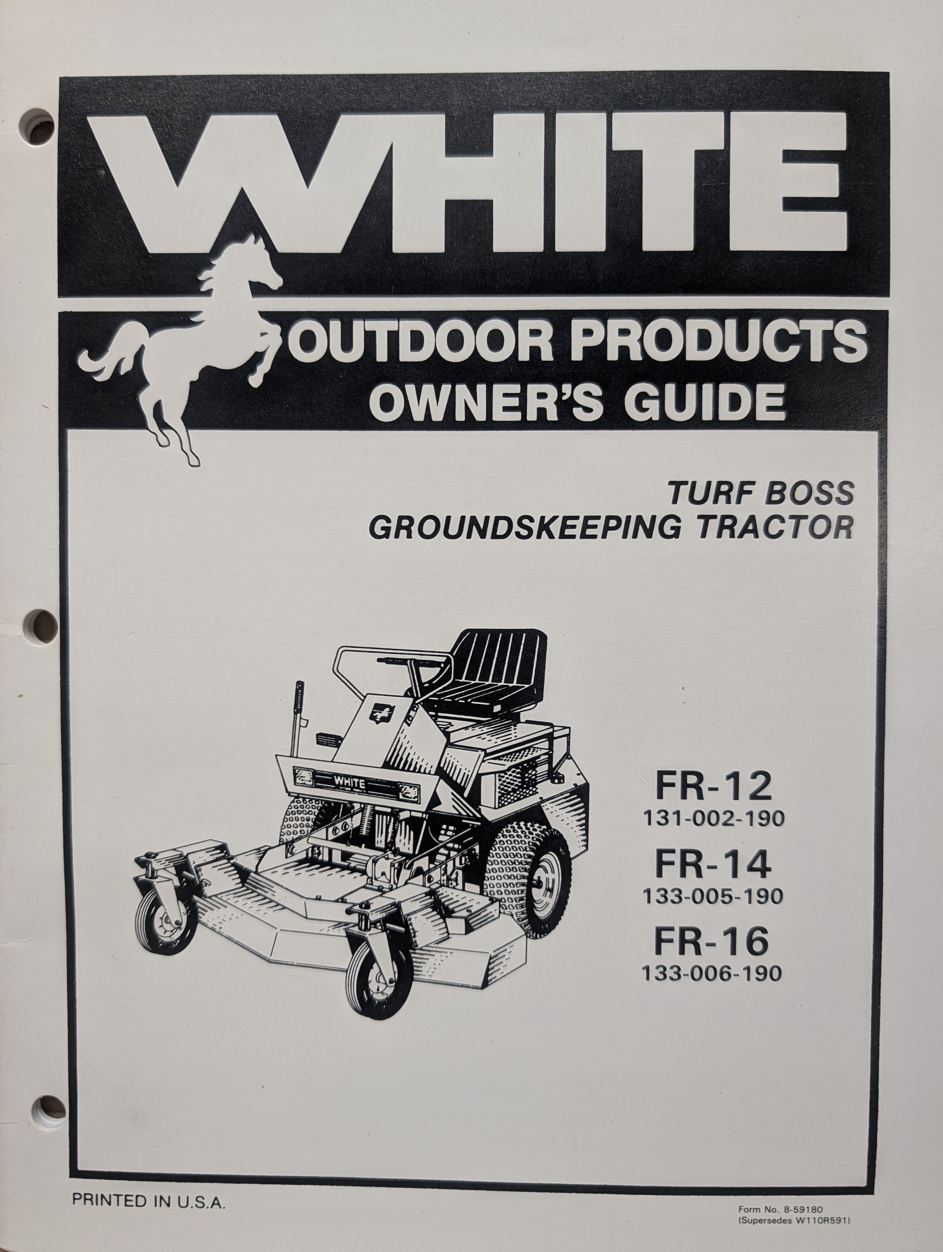 8-59180 OM PC WHITE TURF BOSS FR12 FR14 FR16