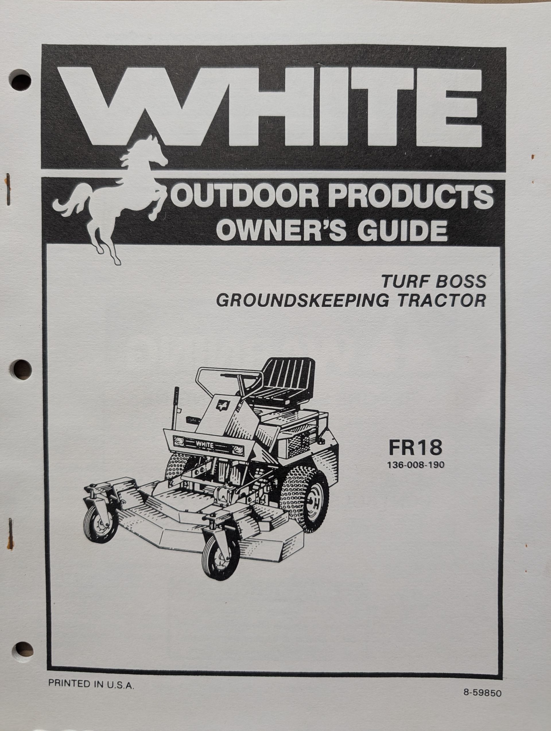 8-59410 OM PC WHITE TURF BOSS FR1800D