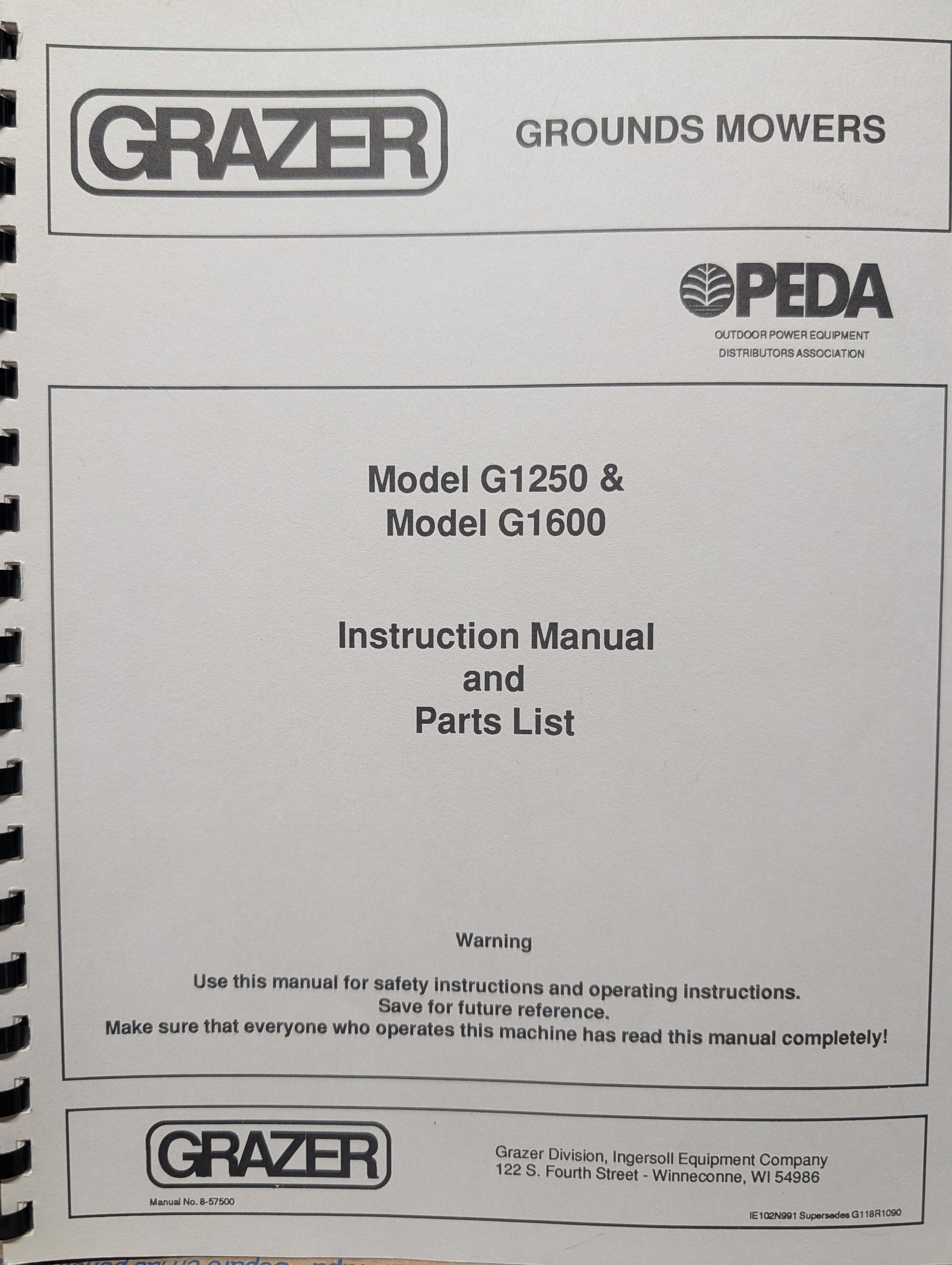 8-57500 OM PC GRAZER G1250 G1600