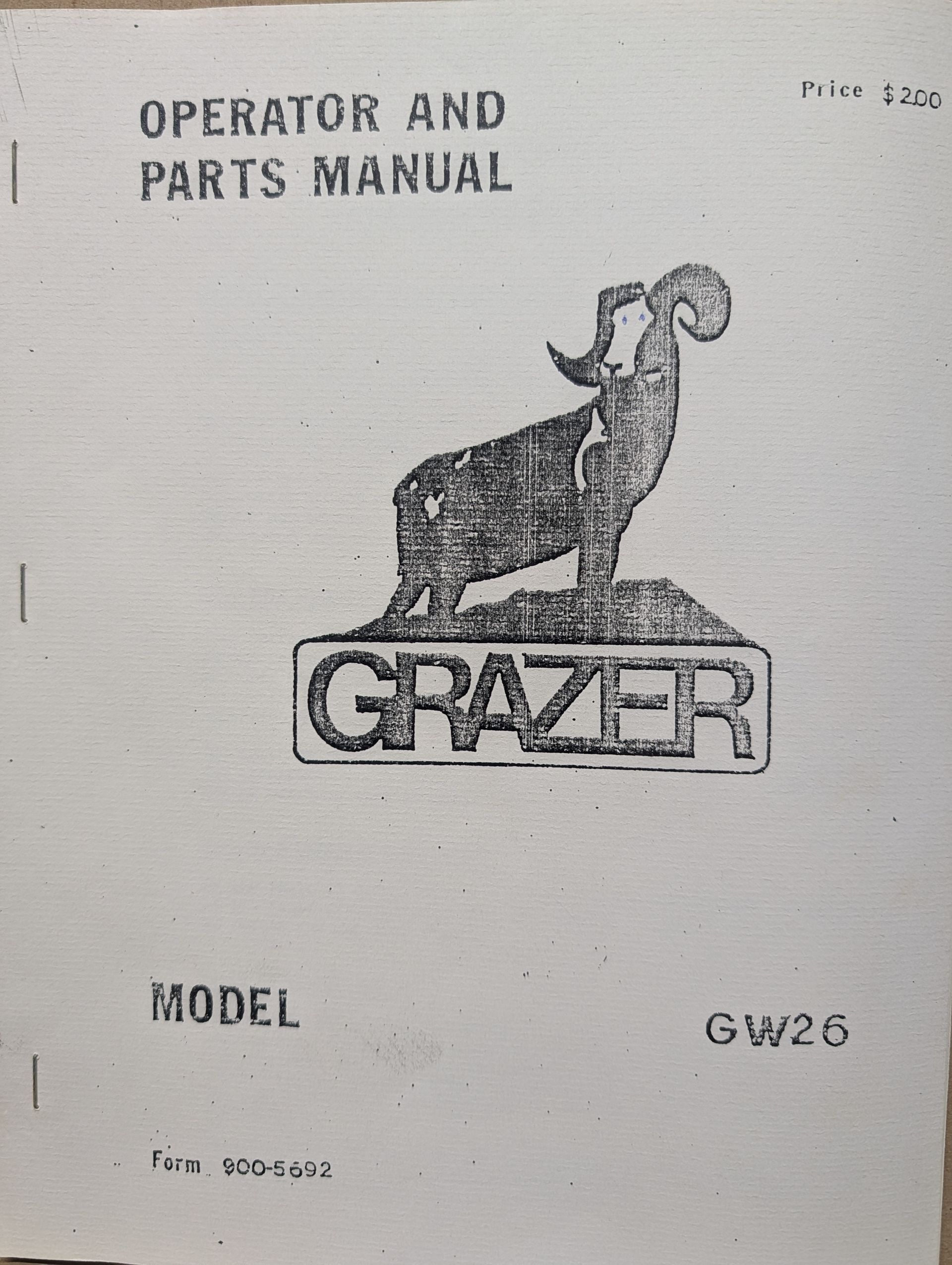 900-5692 OM PC GRAZER GW26
