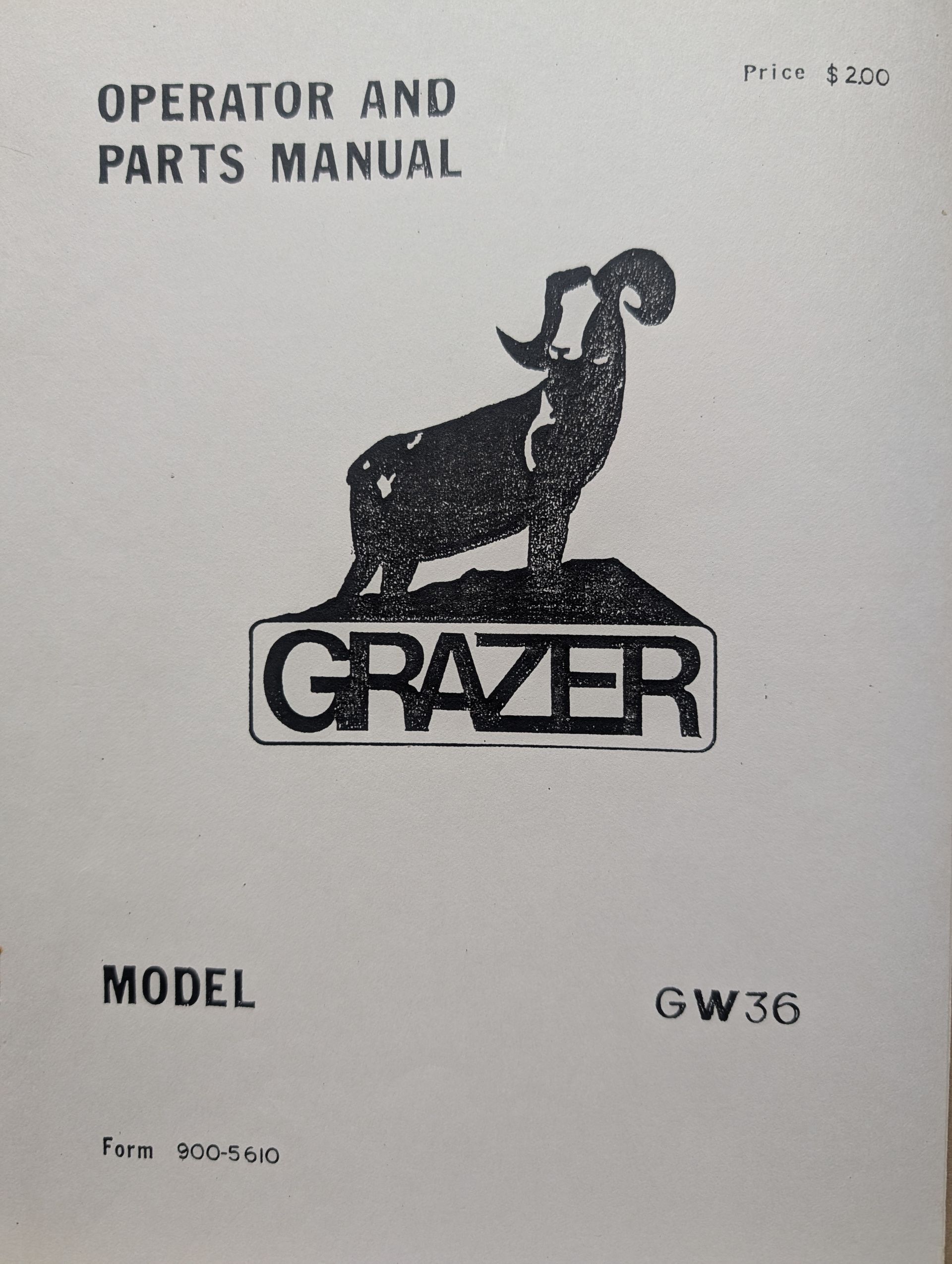 900-5610 OM PC GRAZER GW36