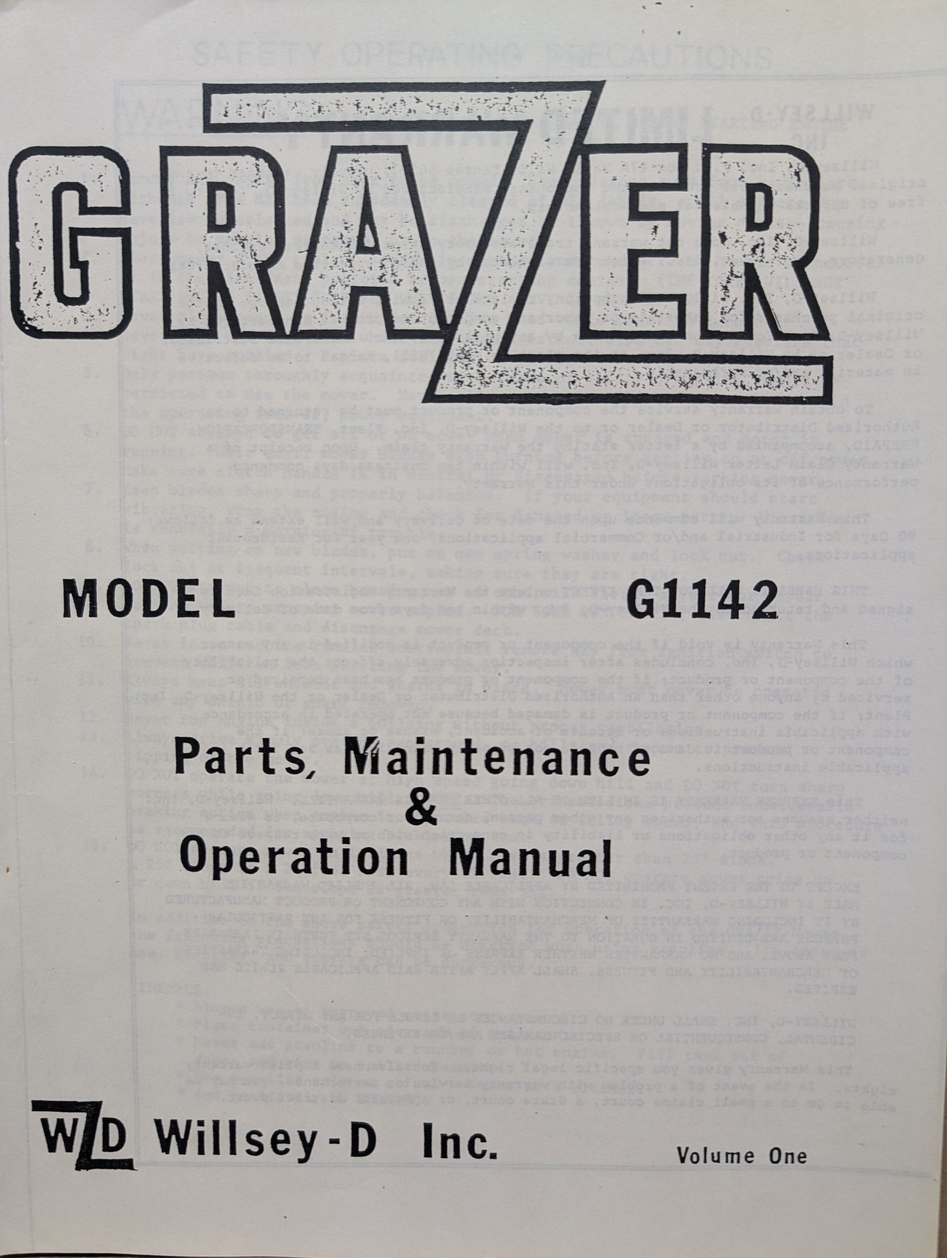G1142 OM PC GRAZER VOLUME ONE