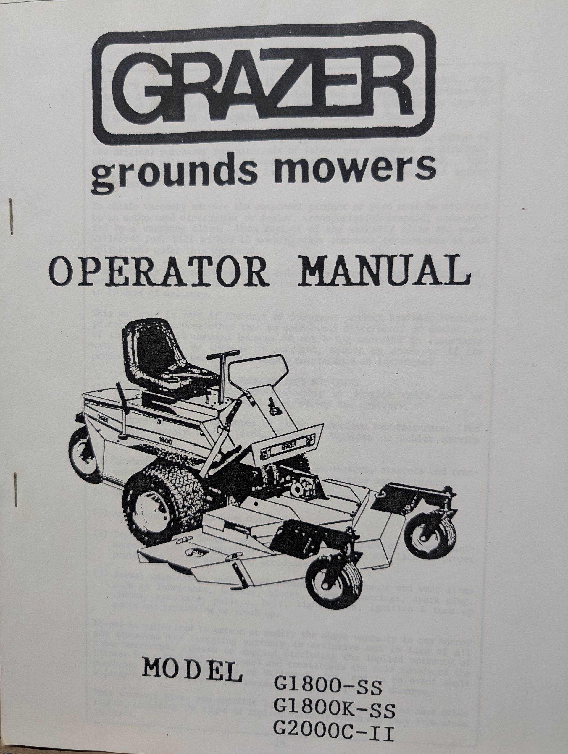 G1800-SS G1800K-SS G2000C-II OM PC GRAZER