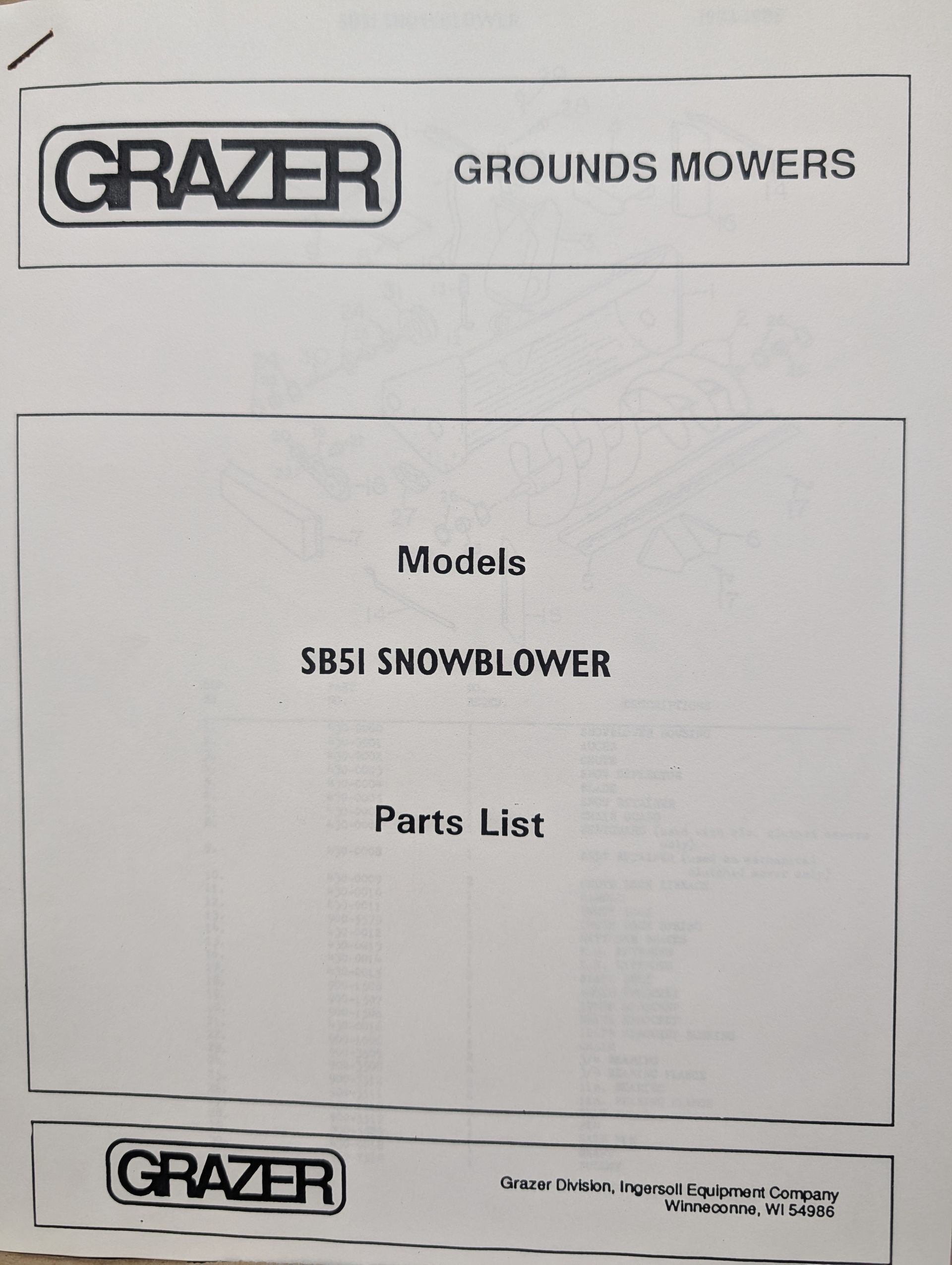 SB51 PC GRAZER SNOWBLOWER