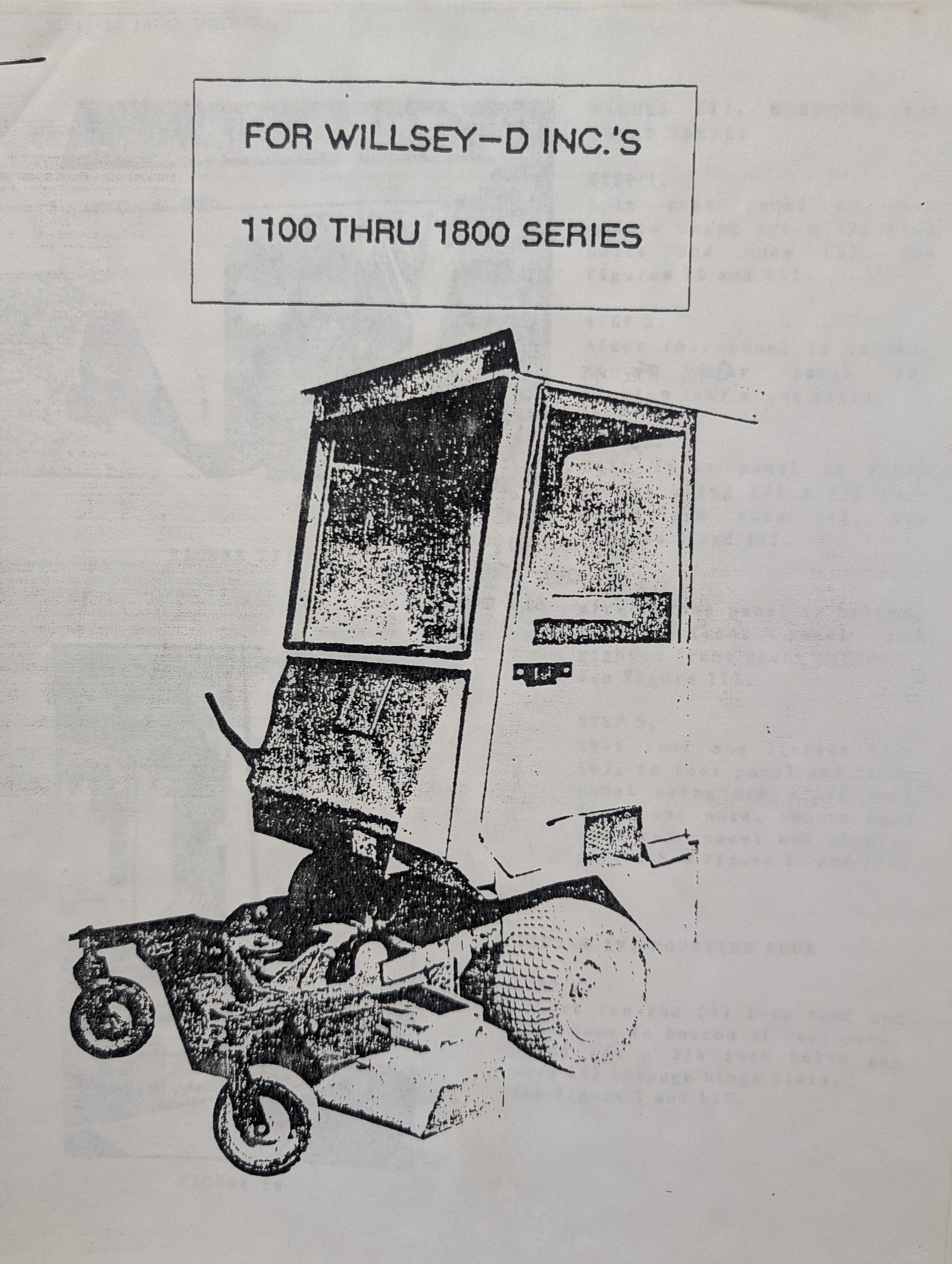 WILLSEY-D 1100 THRU 1800 SERIES ZTR CAB OM PC