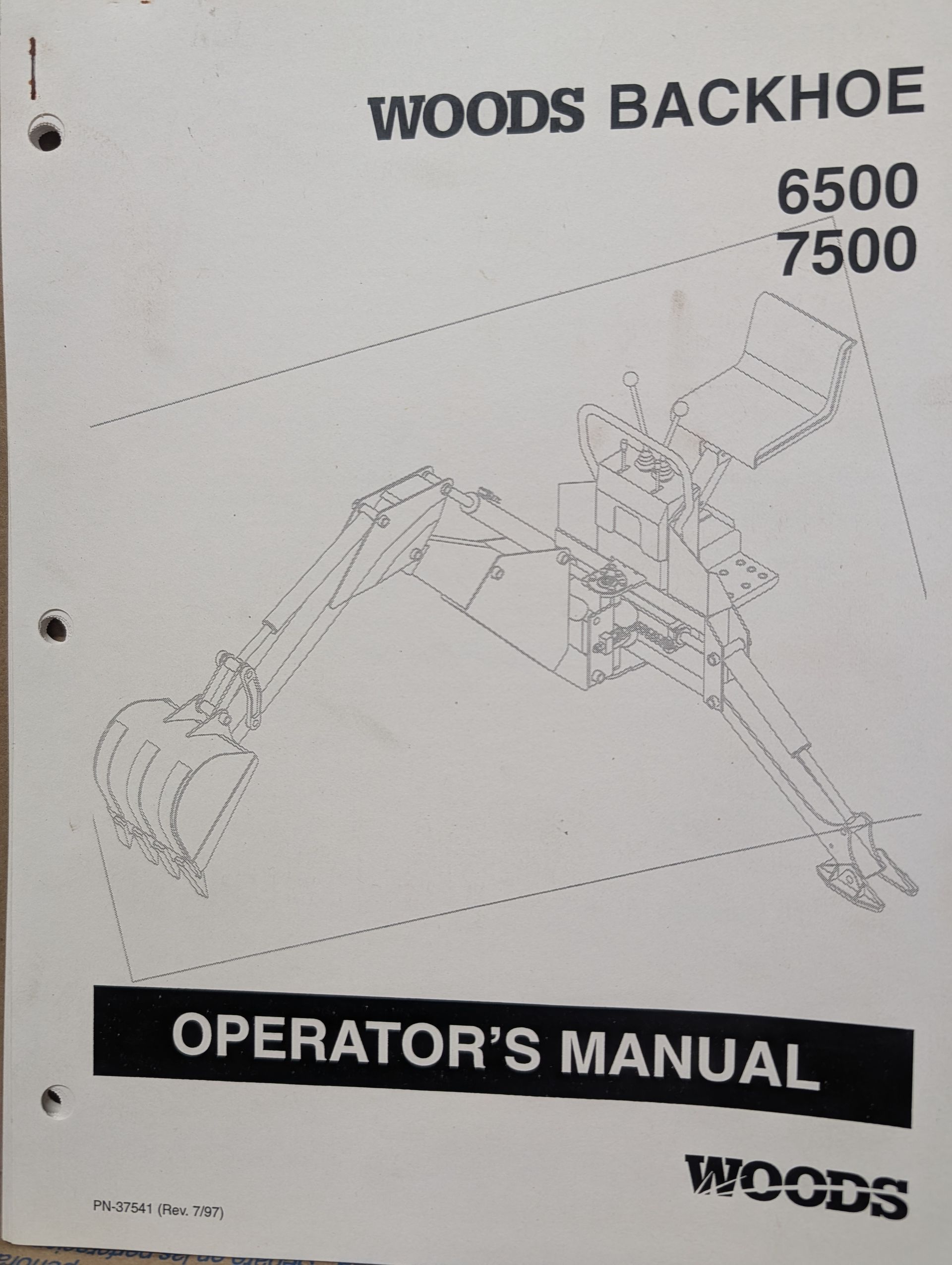 37541 OM PC WOODS 6500 7500 BACKHOE