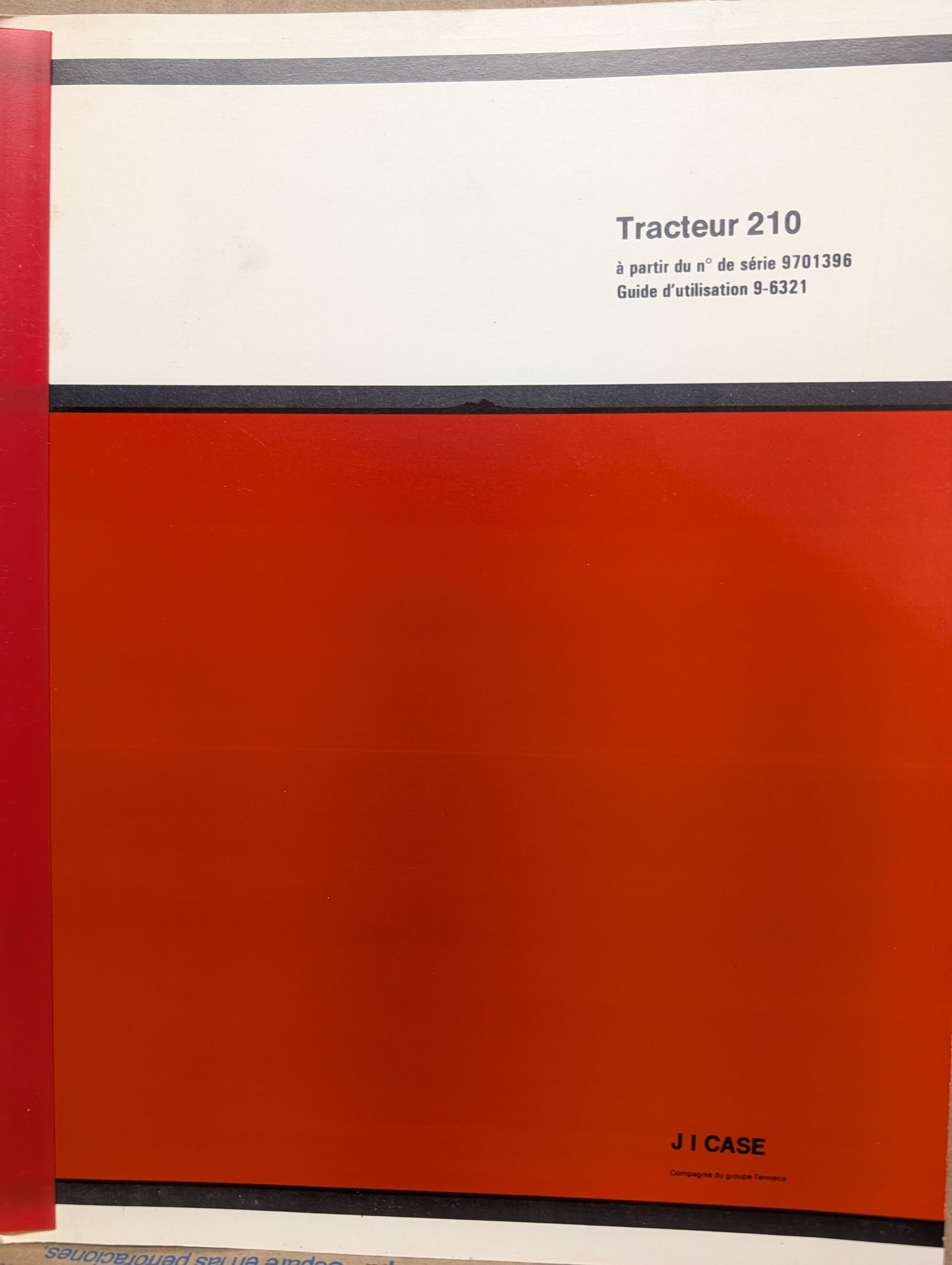 9-6321 FRENCH OM CASE 210 TRACTOR TRACTEUR