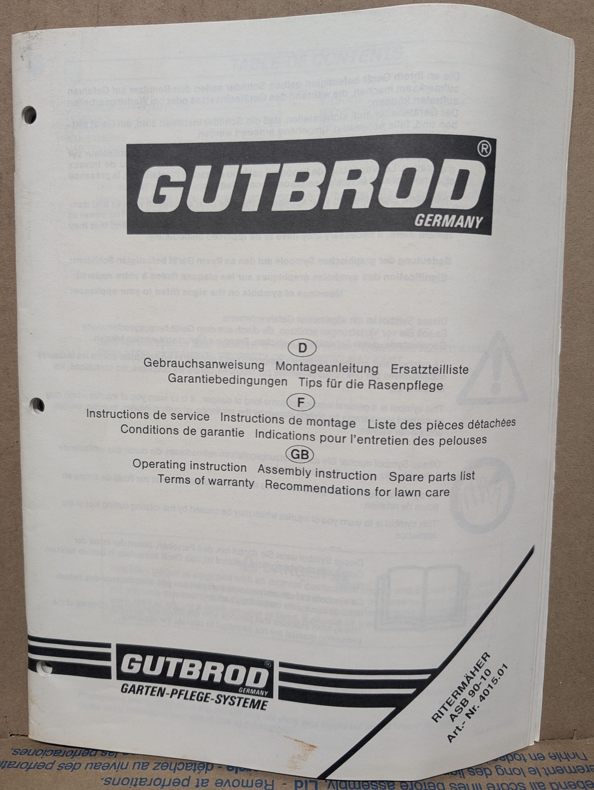 B3601-080 GUTBROD MTD OM PC 808 TRACTOR GERMANY