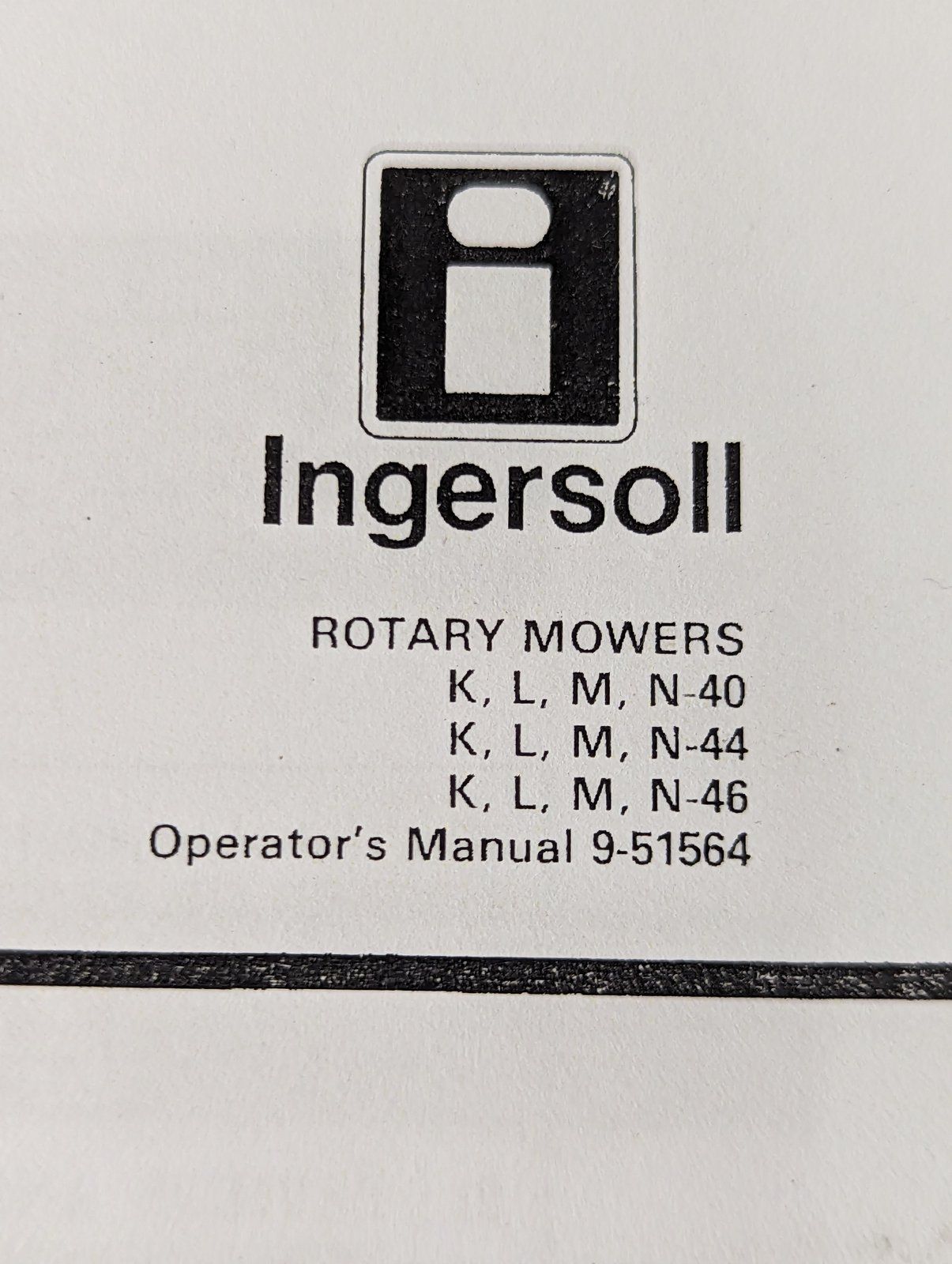 9-51564 OM: K - L - M - N 40-46 MOWERS