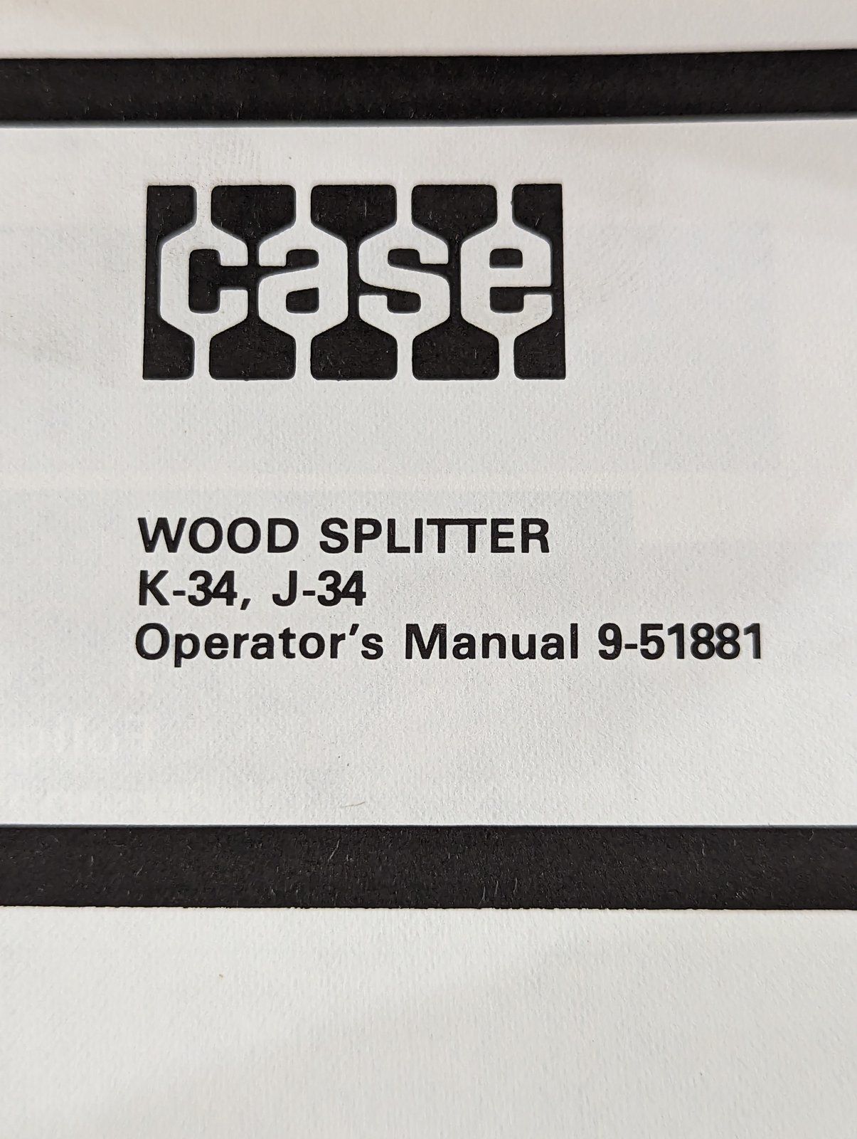 9-51881 OM: K34 J34 WOOD SPLITTER