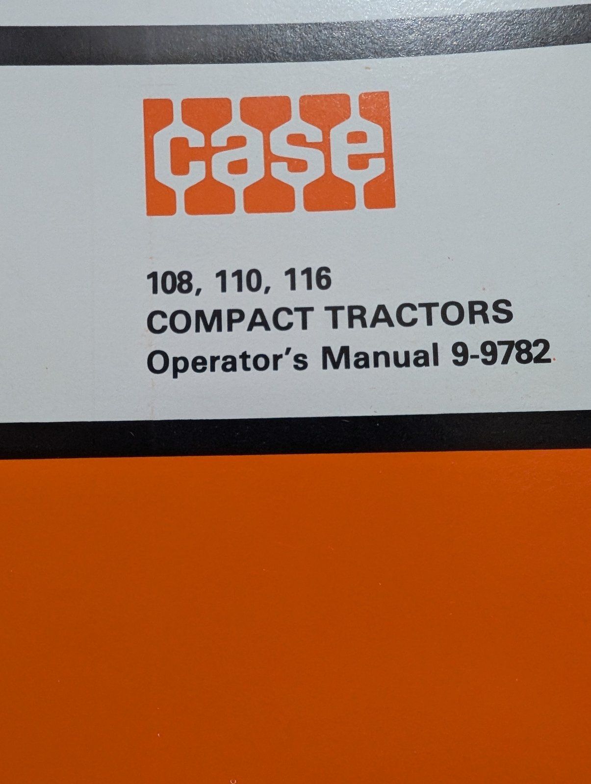 9-9782 OM COMPACT TRACTORS 108 110 116