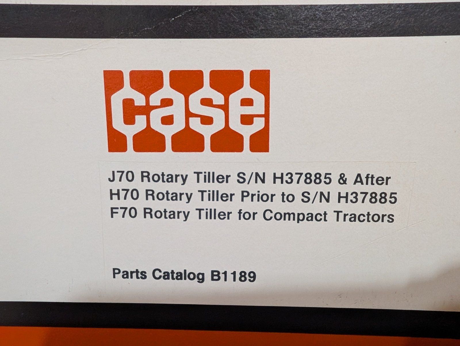 B1189 PC: F70 H70 J70 ROTARY TILLER