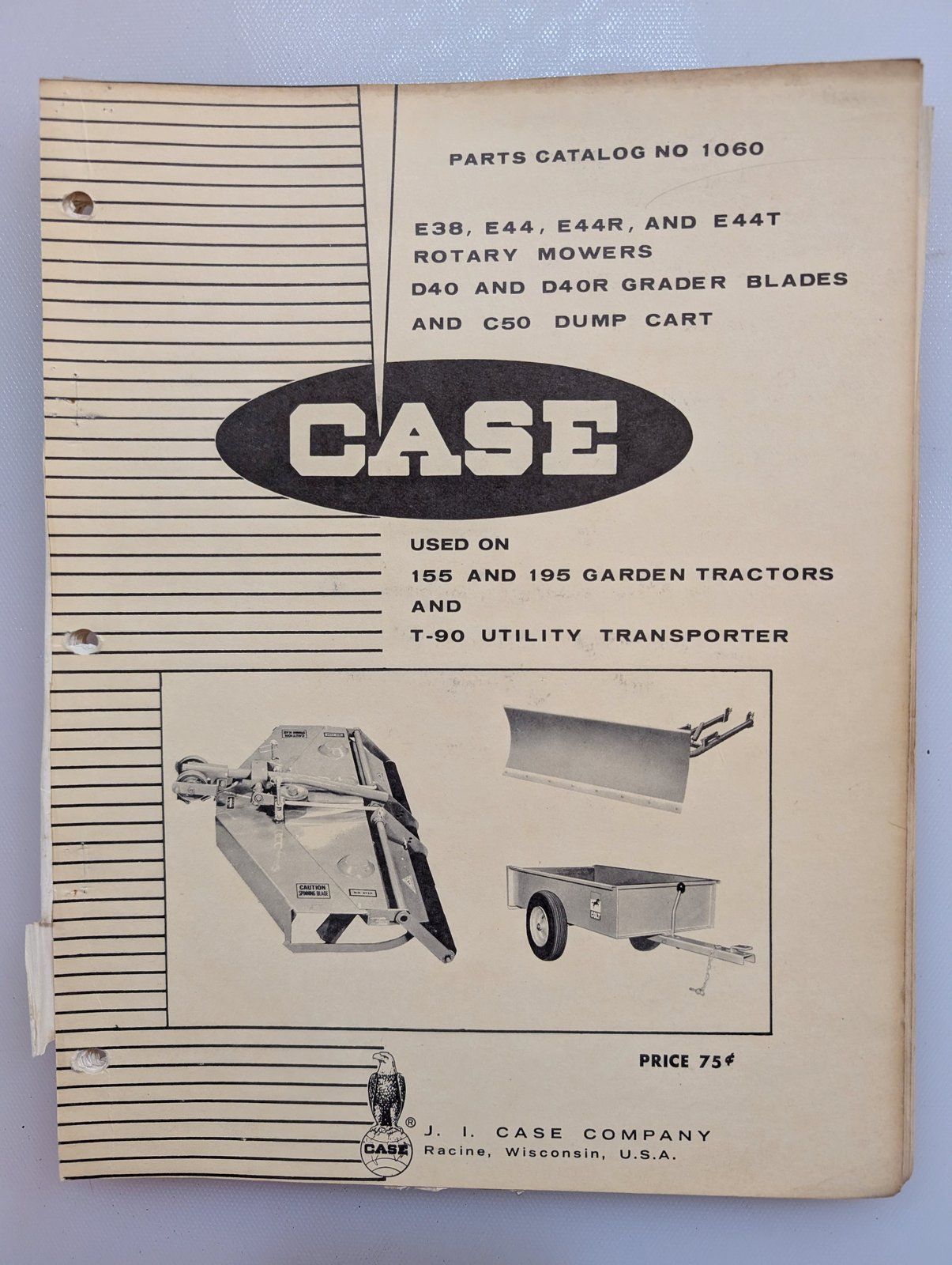 1060 PC E38 E44 E44R E44T ROTARY MOWER D40 D40R BLADE C50 DUMP CART - Ingersoll/Case Tractor Part