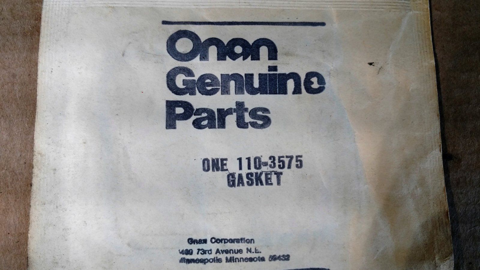 110-3575 VALVE COVER GASKET - ONAN - Ingersoll/Case Tractor Part