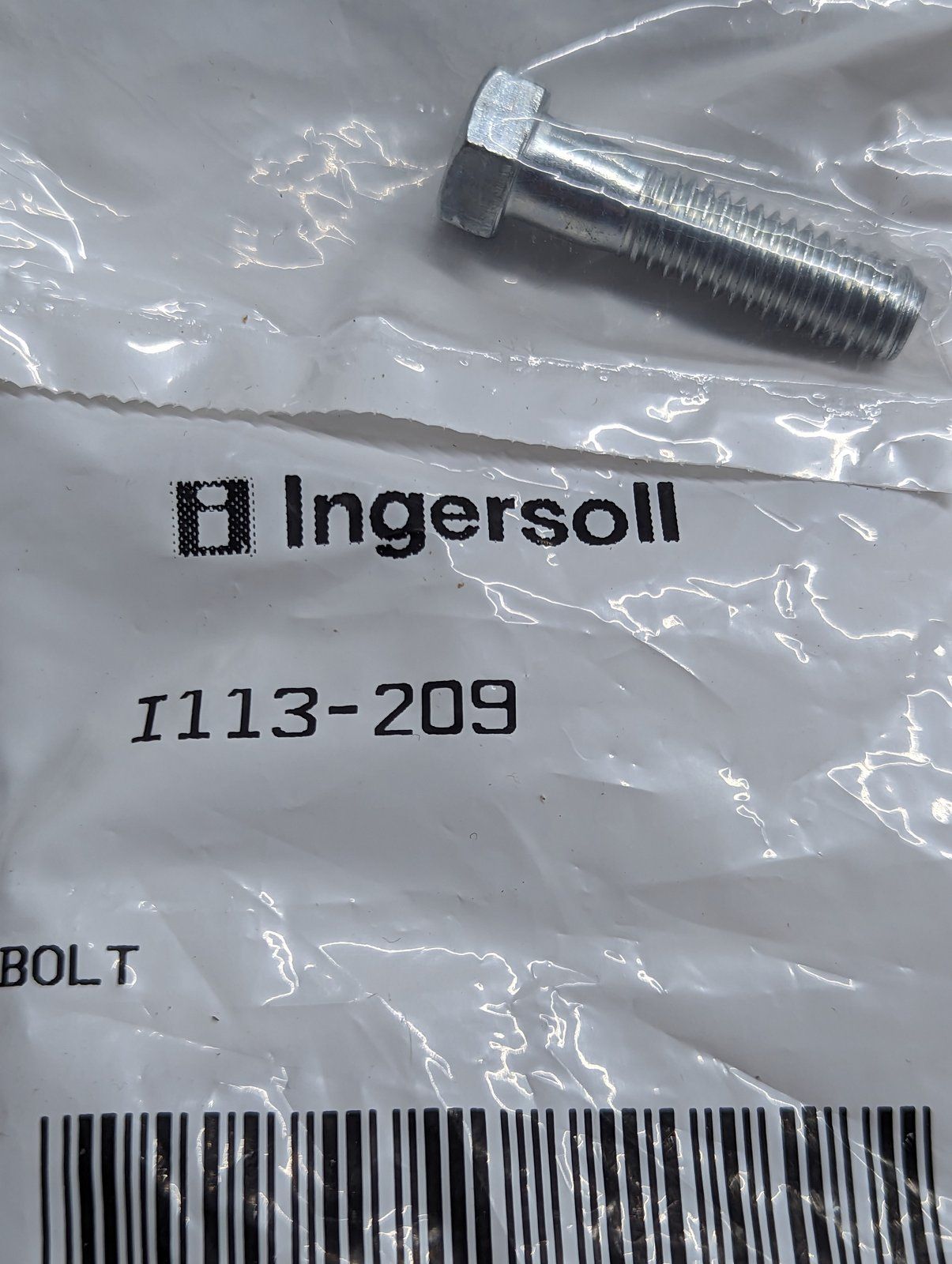 113-209 BOLT - BLADE- 3/8-16x1-1/2 GR5 - Ingersoll/Case Tractor Part