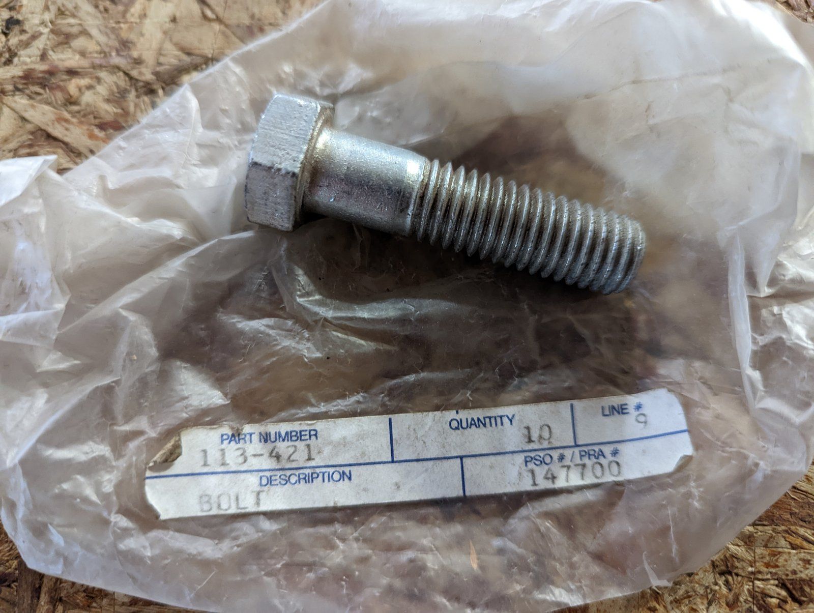 113-421 BOLT 1/2-13 X 2 HX HD GR5 ZP - Ingersoll/Case Tractor Part