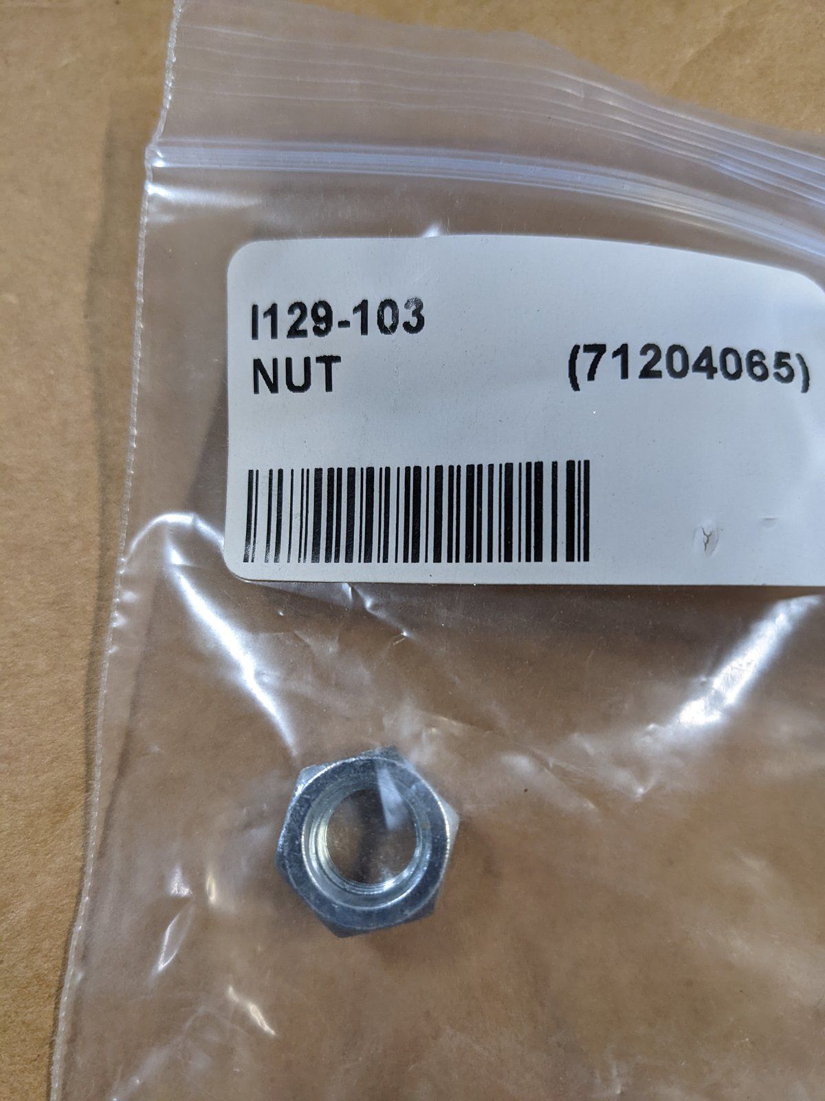 129-103 NUT 3/8-16 HEX ZP - Ingersoll/Case Tractor Part
