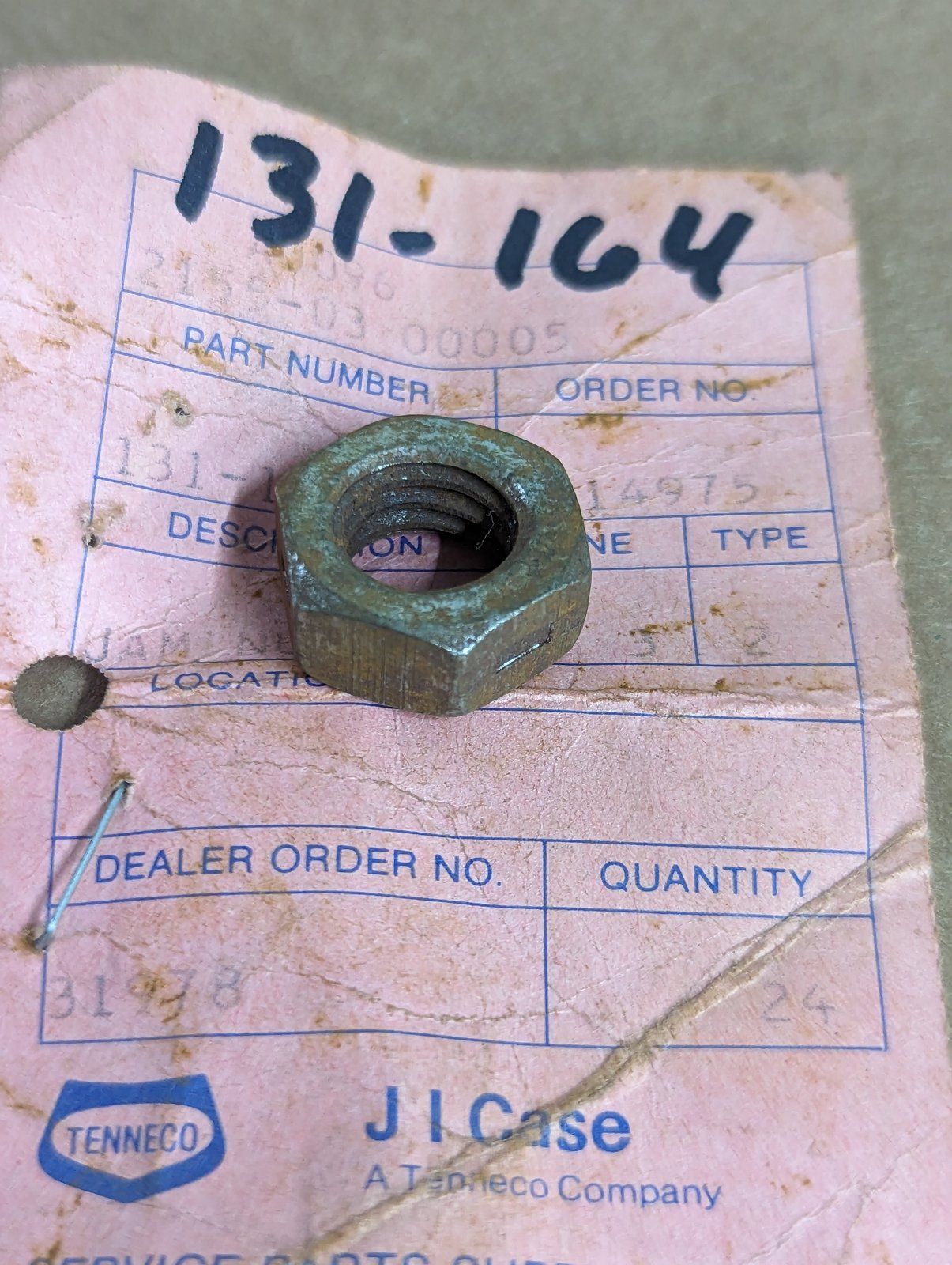 131-164 NUT-1/2-13 SELF LH JAM - Ingersoll/Case Tractor Part
