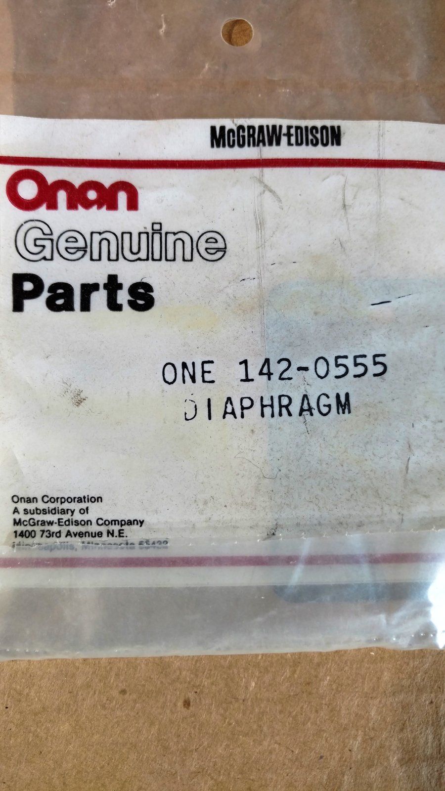 142-0555 DIAPHRAGM - PUMP - ONAN - Ingersoll/Case Tractor Part