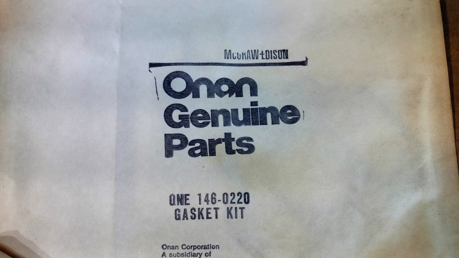 146-0220 ONAN CARB GASKET KIT - 146-0792 - Ingersoll/Case Tractor Part