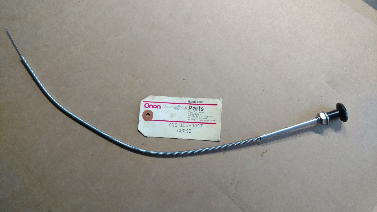 153-0097 ONAN CHOKE CABLE - Ingersoll/Case Tractor Part