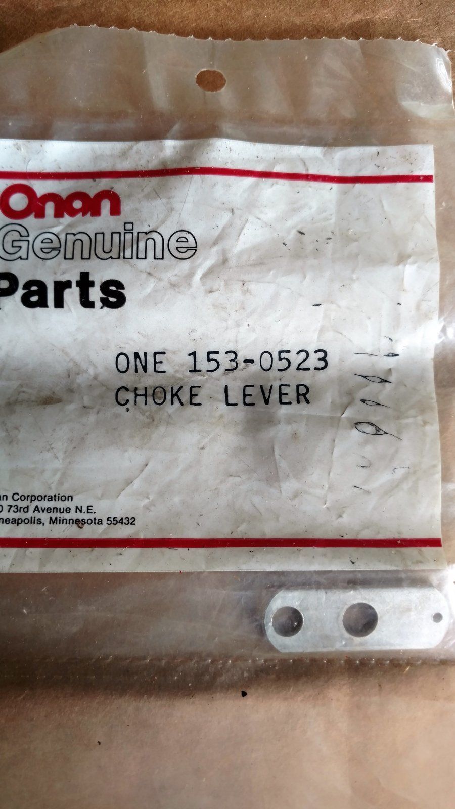 153-0523 CHOKE LEVER - ONAN - Ingersoll/Case Tractor Part