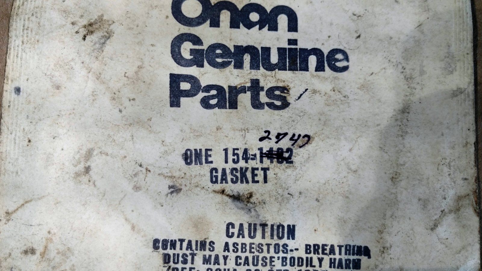 154-2747 GASKET - EXHAUST N & P224G ONAN - Ingersoll/Case Tractor Part